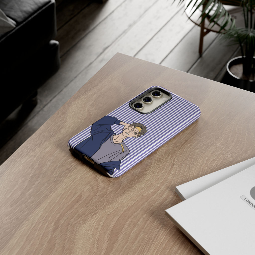 Casual Anime Guy Phone Case | Valentines Day Striped Lines phone case, Purple Stripe Iphone case - Iphone, Samsung and Pixel Mobile cases