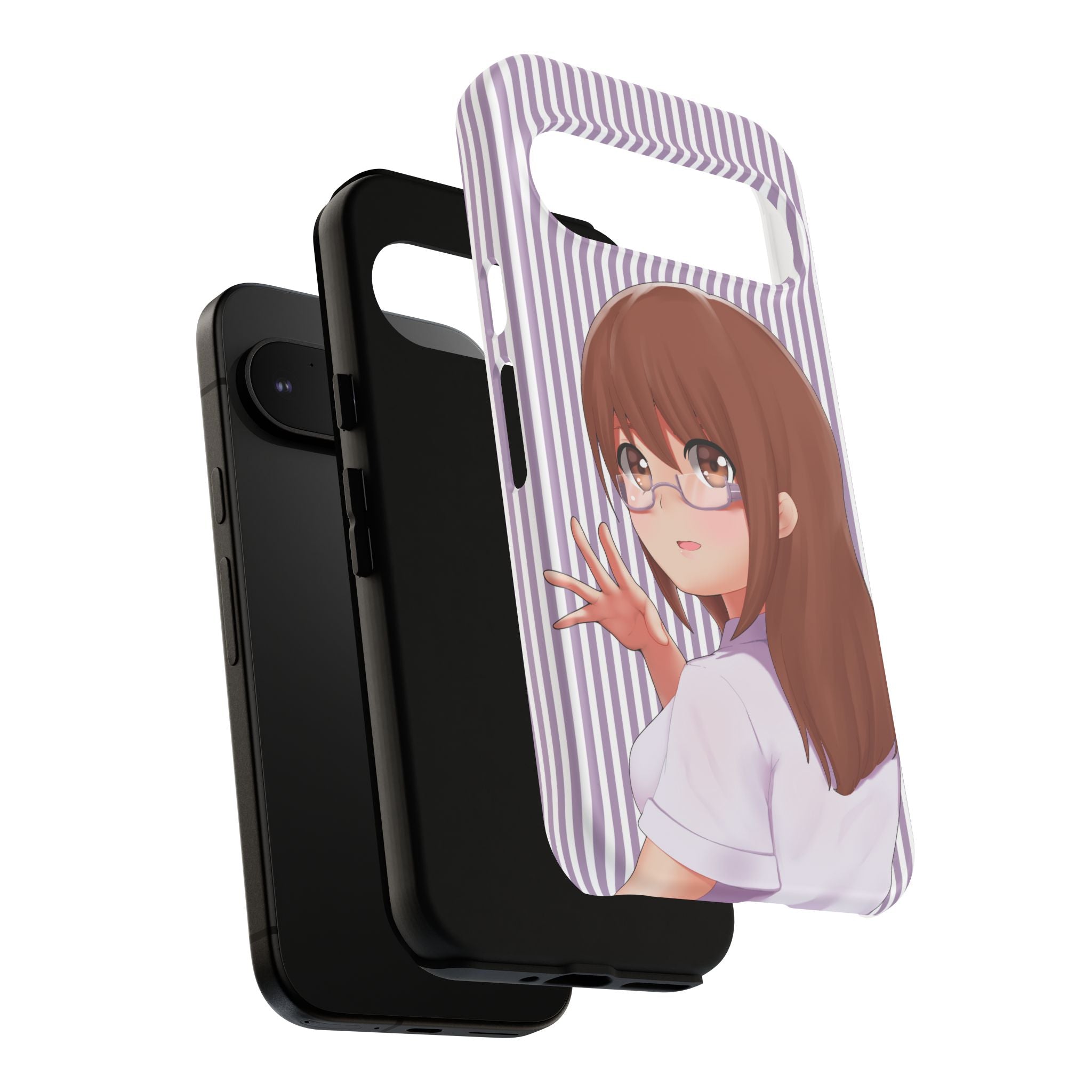Galentines Day Striped lines mobile case, Glasses Anime Girl Stripe Iphone case | Tough Cases - Iphone, Samsung and Pixel Mobile cases