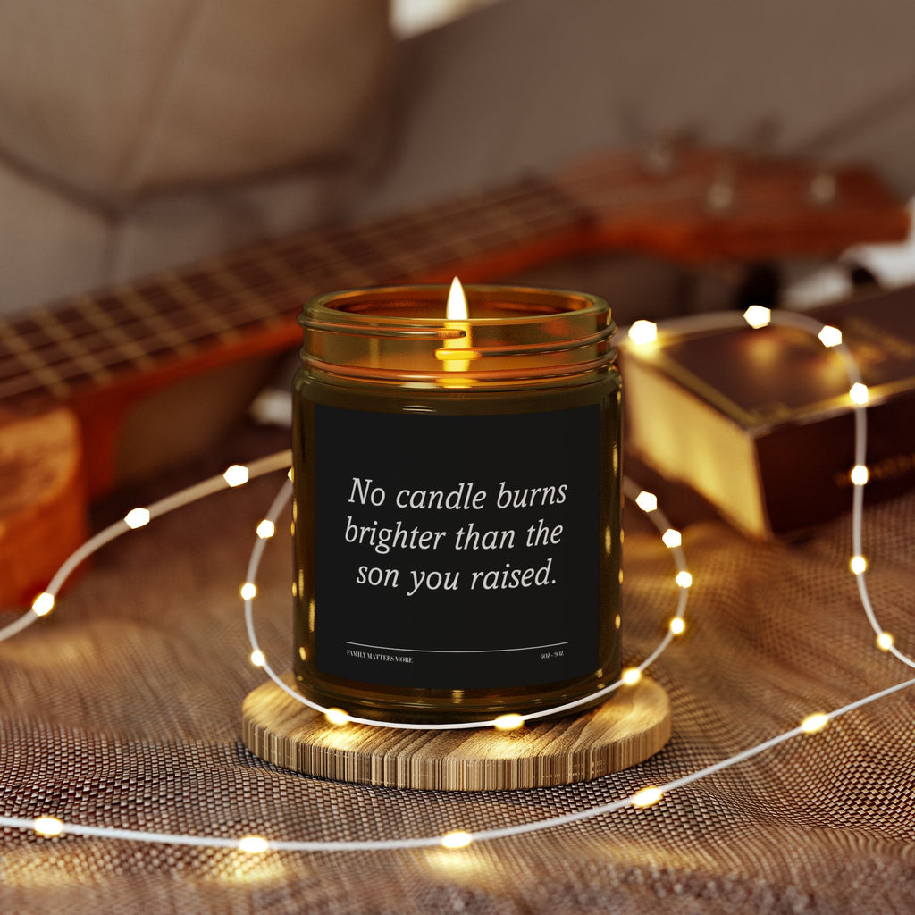 No candle burns brighter than the son you raised Candle | Scented Candle | Birthday Gift for Parents | Gift From Son to Mom and Dad Candle