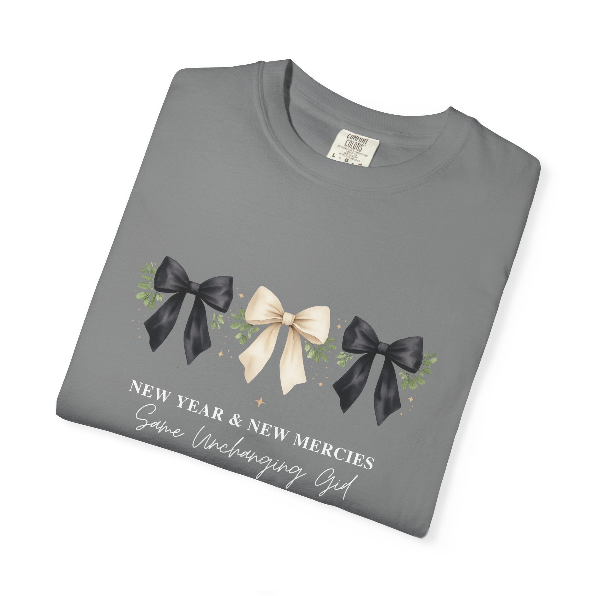 New Year & New Mercies Shirt, Same Unchanging God, Family Matching Comfort Colors 1717 Tee, Christian New Year Gift, Unisex Adult Youth