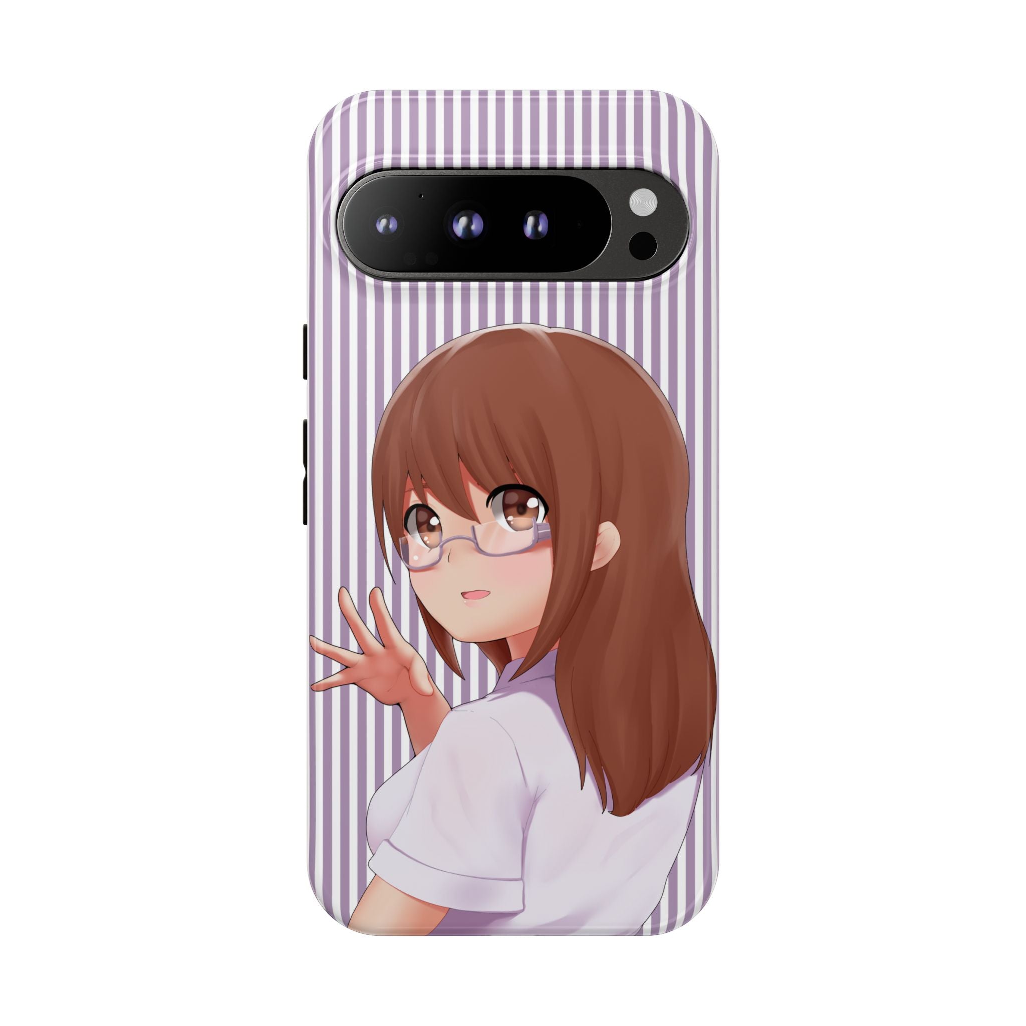 Galentines Day Striped lines mobile case, Glasses Anime Girl Stripe Iphone case | Tough Cases - Iphone, Samsung and Pixel Mobile cases