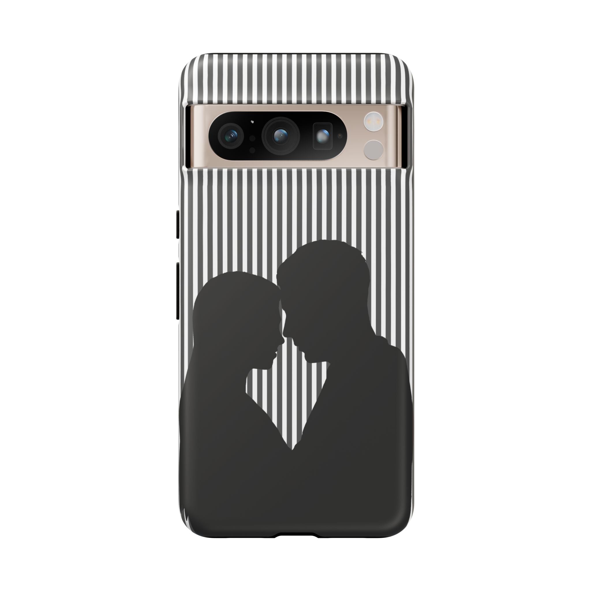 Silhouette Couple Phone Case | Galentines Day Striped Black and white phone case, Stripe Iphone case - Iphone, Samsung and Pixel Mobile case