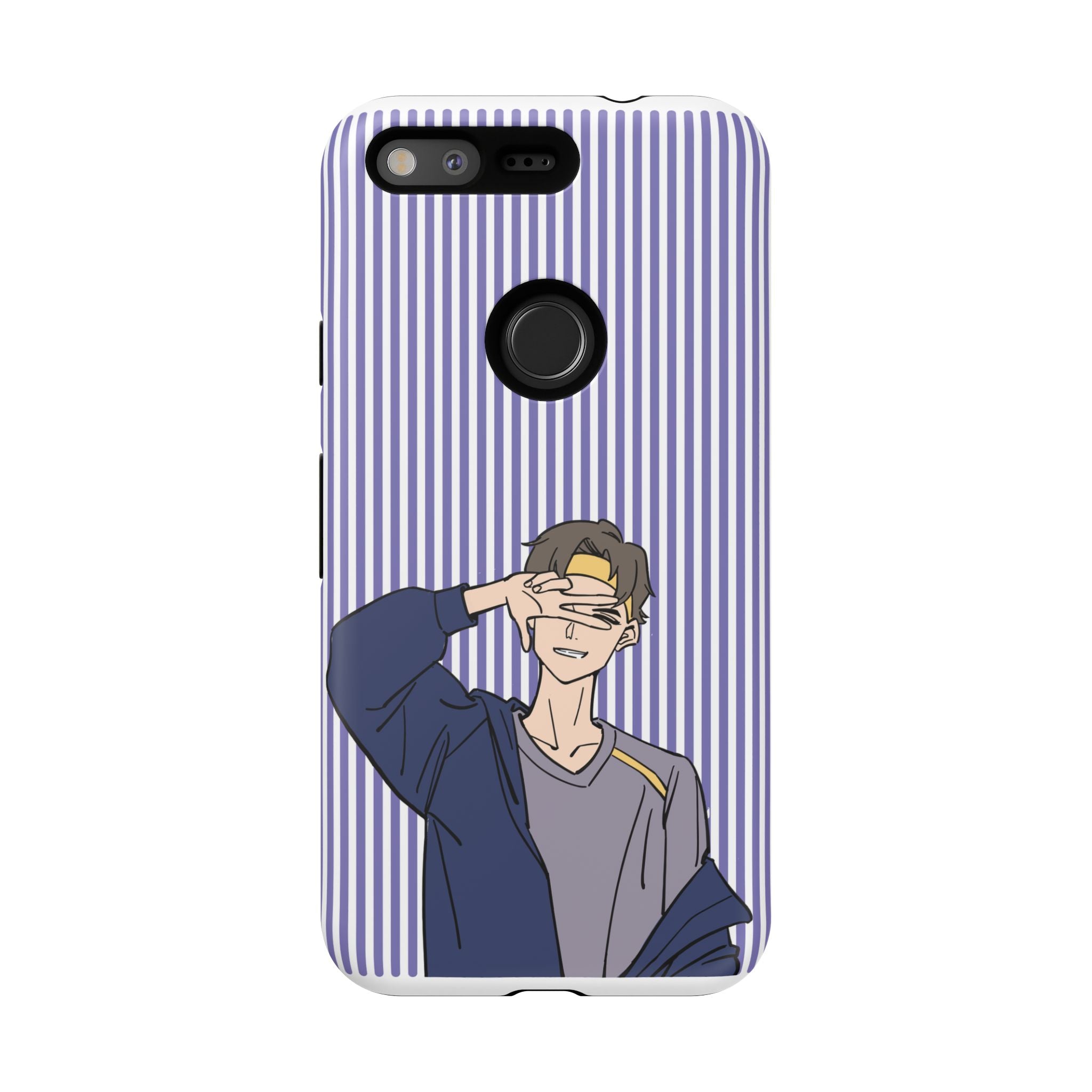 Casual Anime Guy Phone Case | Valentines Day Striped Lines phone case, Purple Stripe Iphone case - Iphone, Samsung and Pixel Mobile cases