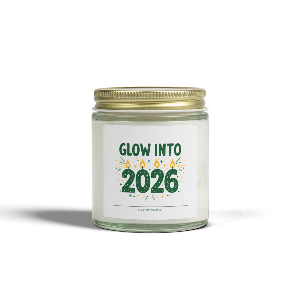 Glow Into 2026 Candle, Happy New Year Scented Soy Candle 4oz 9oz, Hand Poured Jar Candle, NYE Gift