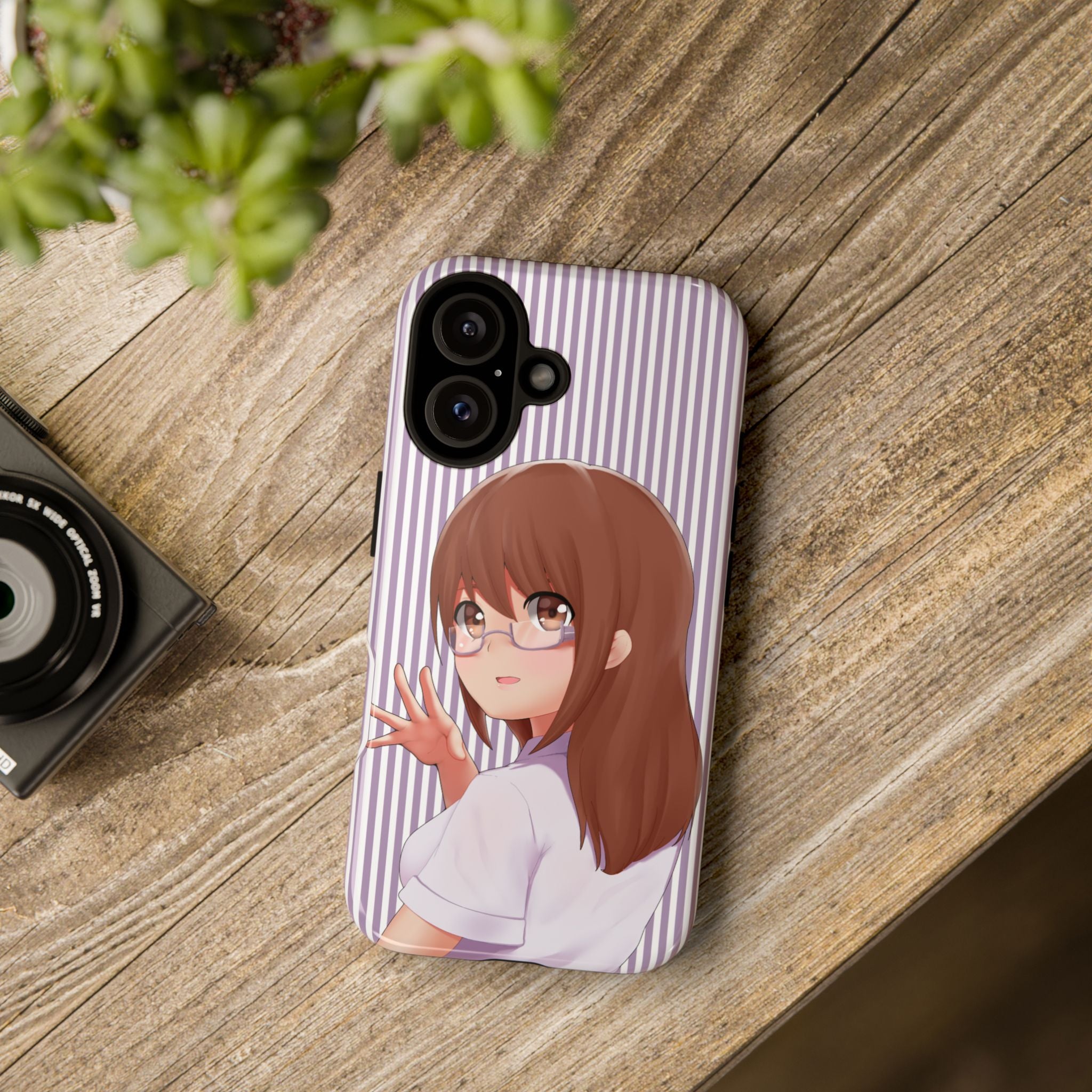 Galentines Day Striped lines mobile case, Glasses Anime Girl Stripe Iphone case | Tough Cases - Iphone, Samsung and Pixel Mobile cases