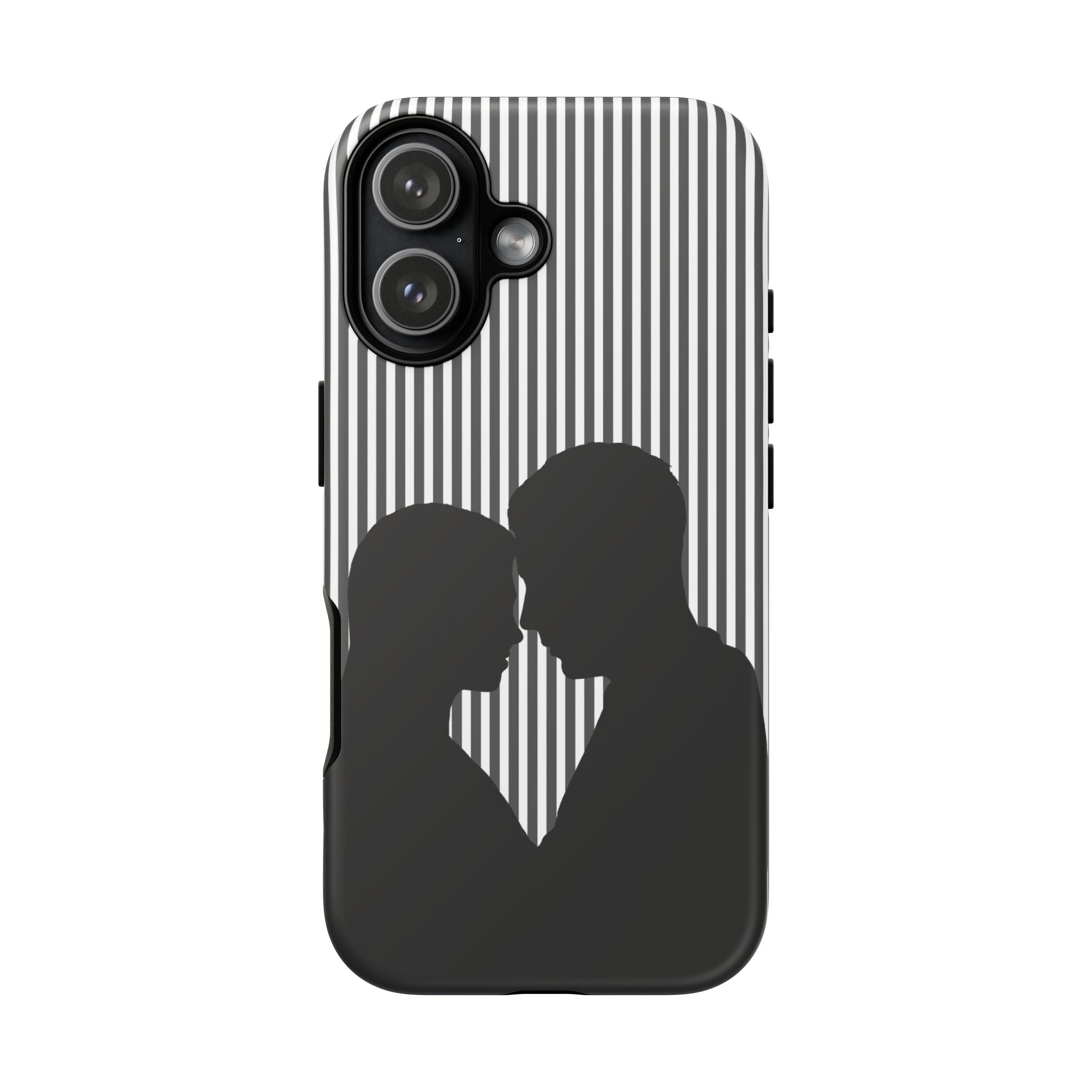 Silhouette Couple Phone Case | Galentines Day Striped Black and white phone case, Stripe Iphone case - Iphone, Samsung and Pixel Mobile case