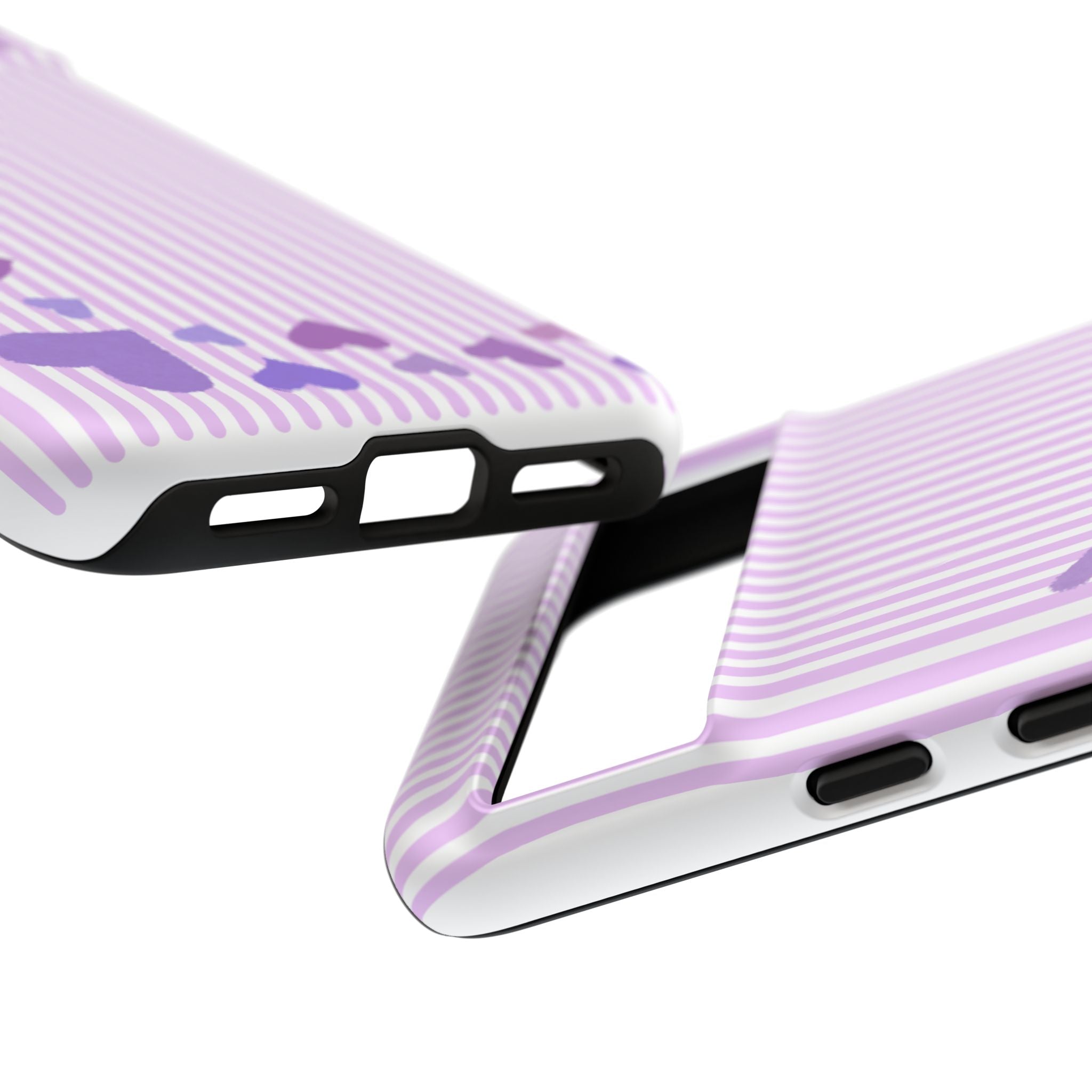 Valentines Day Striped hearts phone case, Purple Heart Floral Stripe Iphone case | Tough Cases - Iphone, Samsung and Pixel Mobile cases