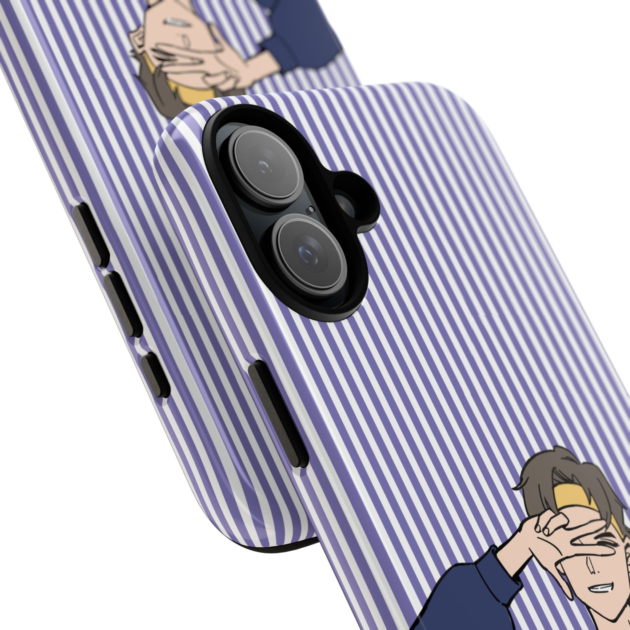 Casual Anime Guy Phone Case | Valentines Day Striped Lines phone case, Purple Stripe Iphone case - Iphone, Samsung and Pixel Mobile cases
