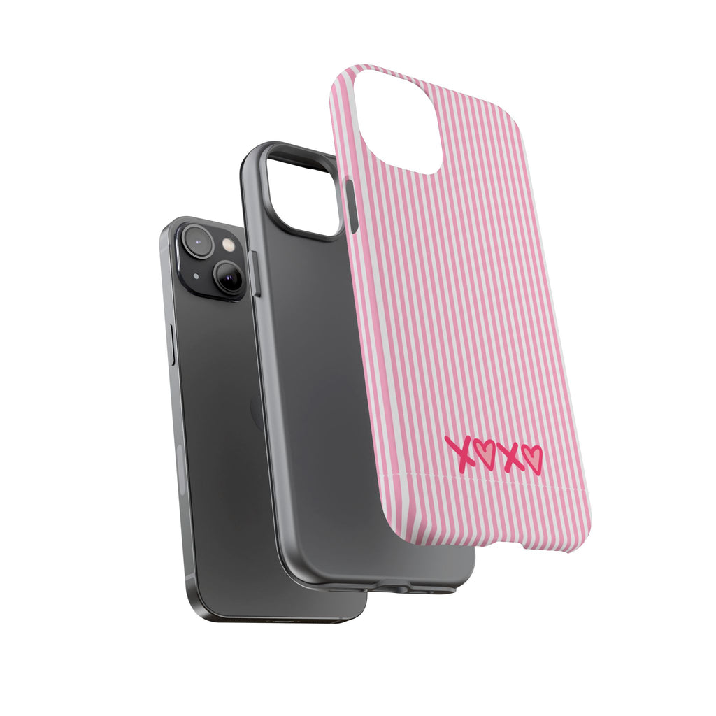 Galentines Day Pink Striped Lines phone case, Pink Stripe Iphone case | Tough Cases - Iphone, Samsung and Pixel Mobile cases