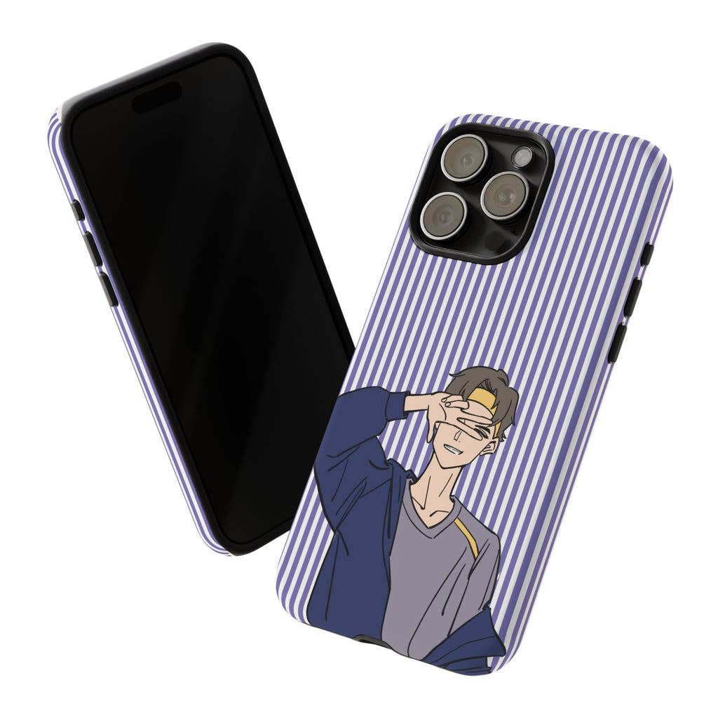 Casual Anime Guy Phone Case | Valentines Day Striped Lines phone case, Purple Stripe Iphone case - Iphone, Samsung and Pixel Mobile cases