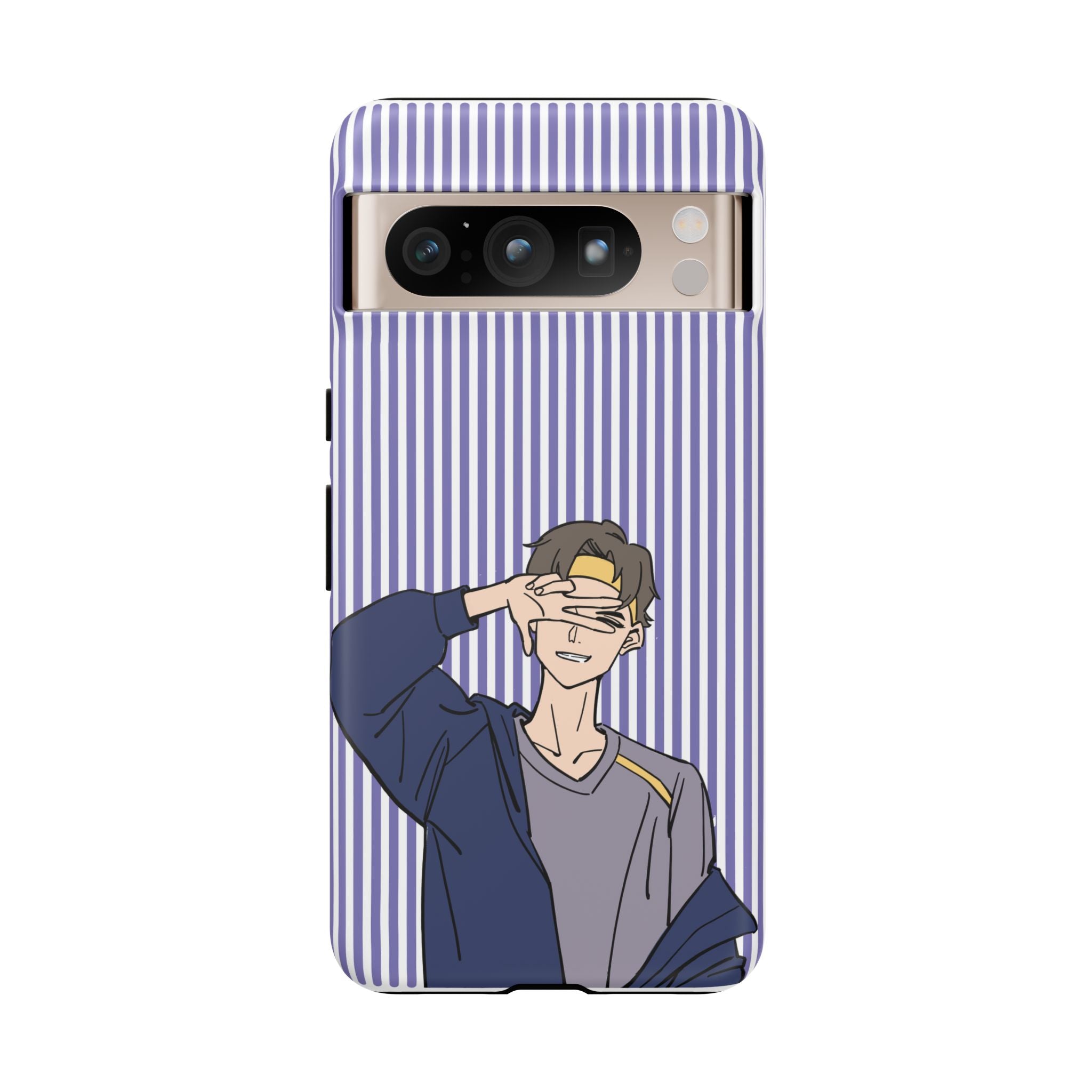 Casual Anime Guy Phone Case | Valentines Day Striped Lines phone case, Purple Stripe Iphone case - Iphone, Samsung and Pixel Mobile cases