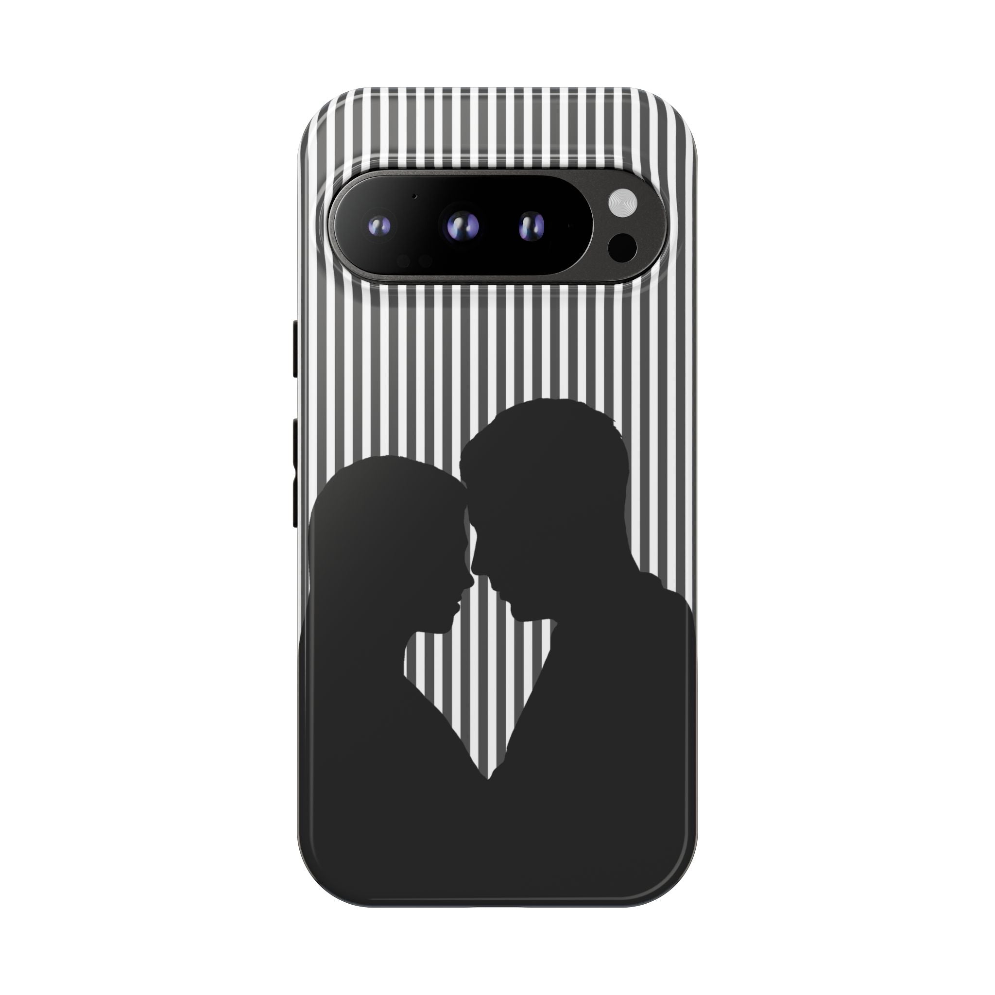 Silhouette Couple Phone Case | Galentines Day Striped Black and white phone case, Stripe Iphone case - Iphone, Samsung and Pixel Mobile case