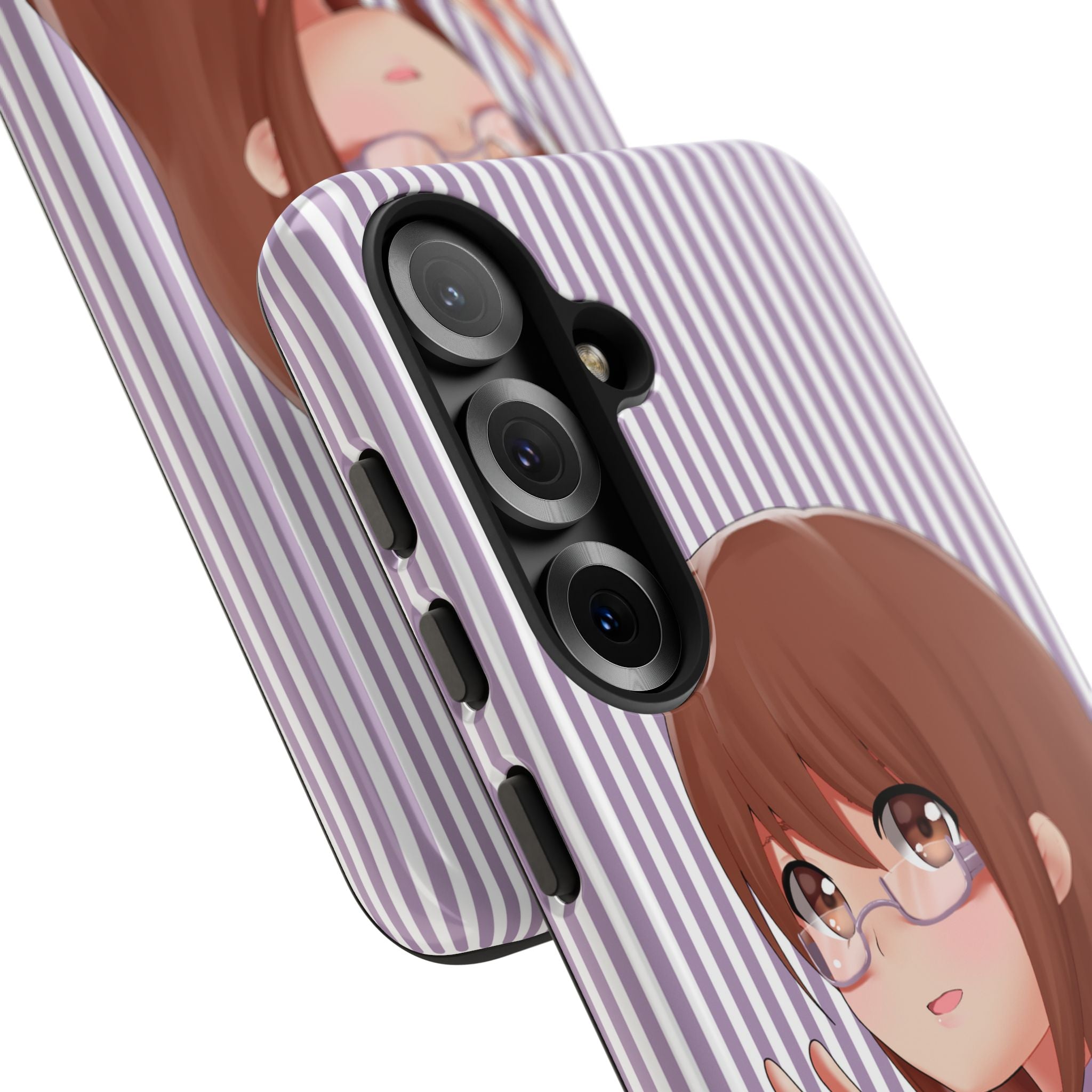 Galentines Day Striped lines mobile case, Glasses Anime Girl Stripe Iphone case | Tough Cases - Iphone, Samsung and Pixel Mobile cases