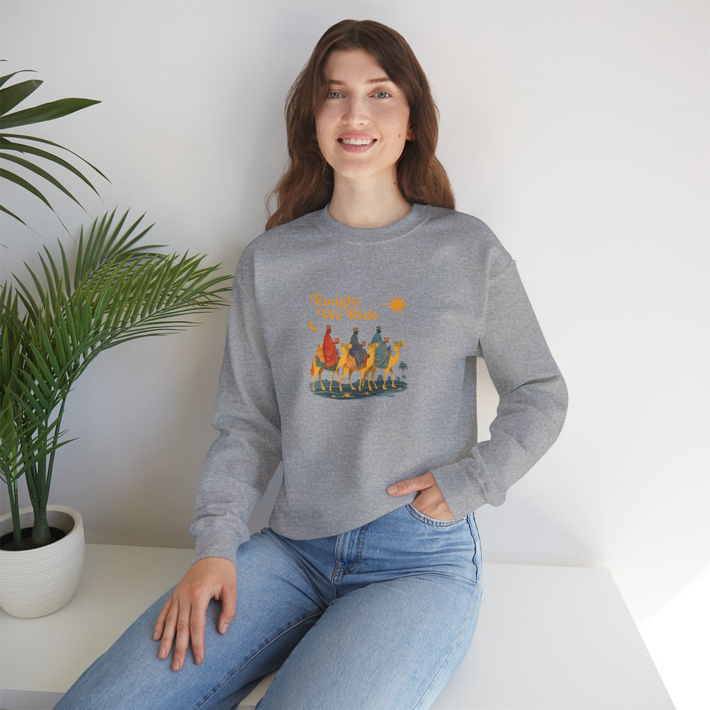 Tonight We Ride Sweatshirt Hoodie, Three Kings Day Wise Men Camel Shirt, Epiphany Nativity Christmas Design, Retro Christian Gift, Unisex Adult Youth