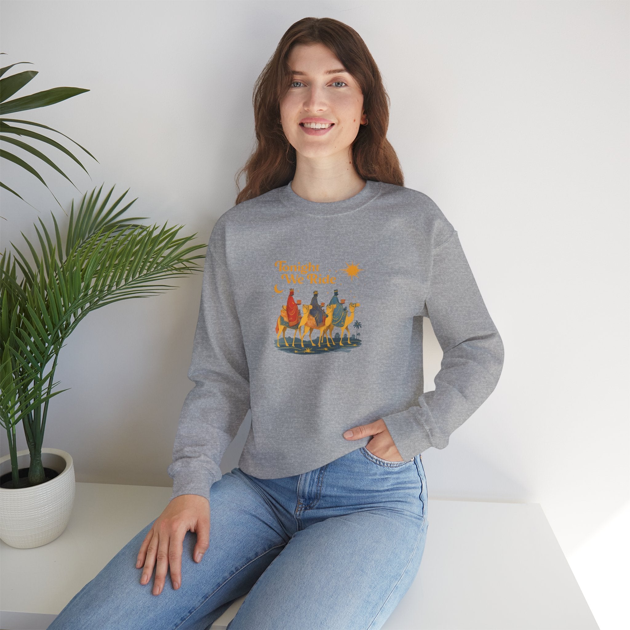 Tonight We Ride Sweatshirt Hoodie, Three Kings Day Wise Men Camel Shirt, Epiphany Nativity Christmas Design, Retro Christian Gift, Unisex Adult Youth