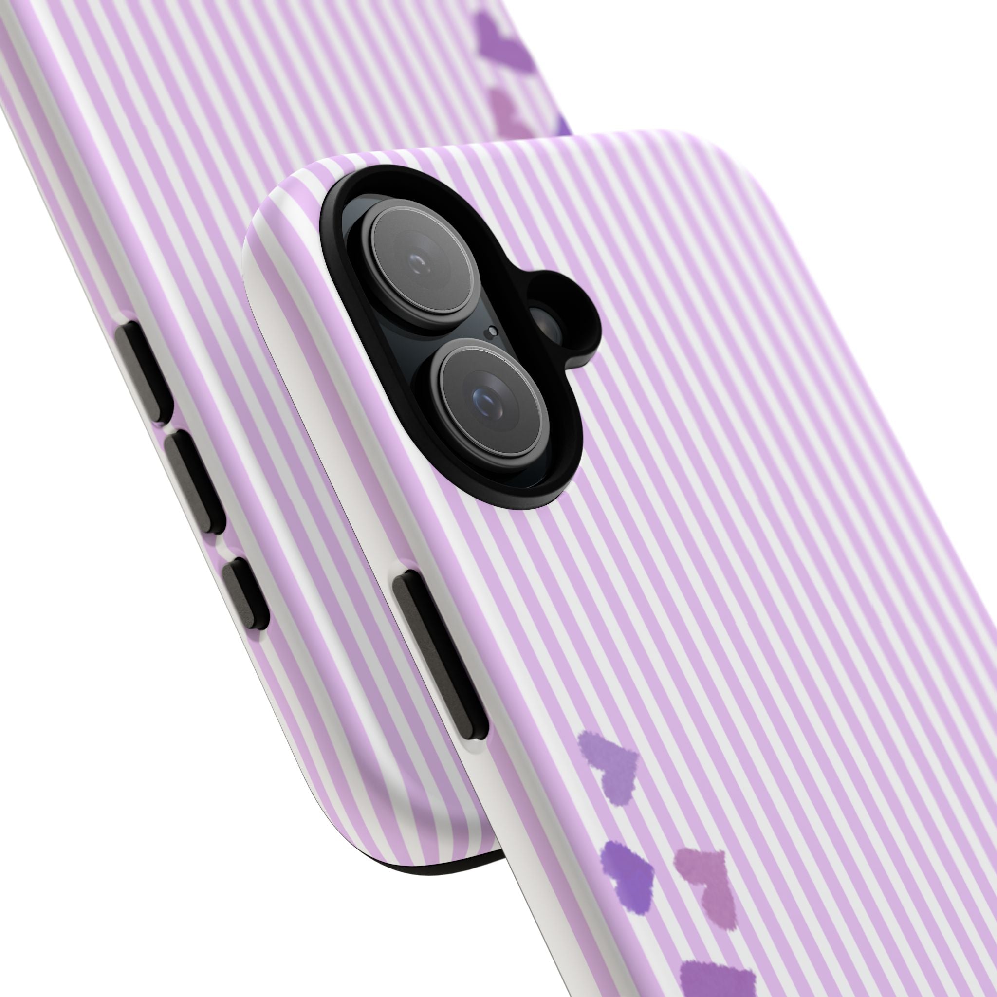 Valentines Day Striped hearts phone case, Purple Heart Floral Stripe Iphone case | Tough Cases - Iphone, Samsung and Pixel Mobile cases
