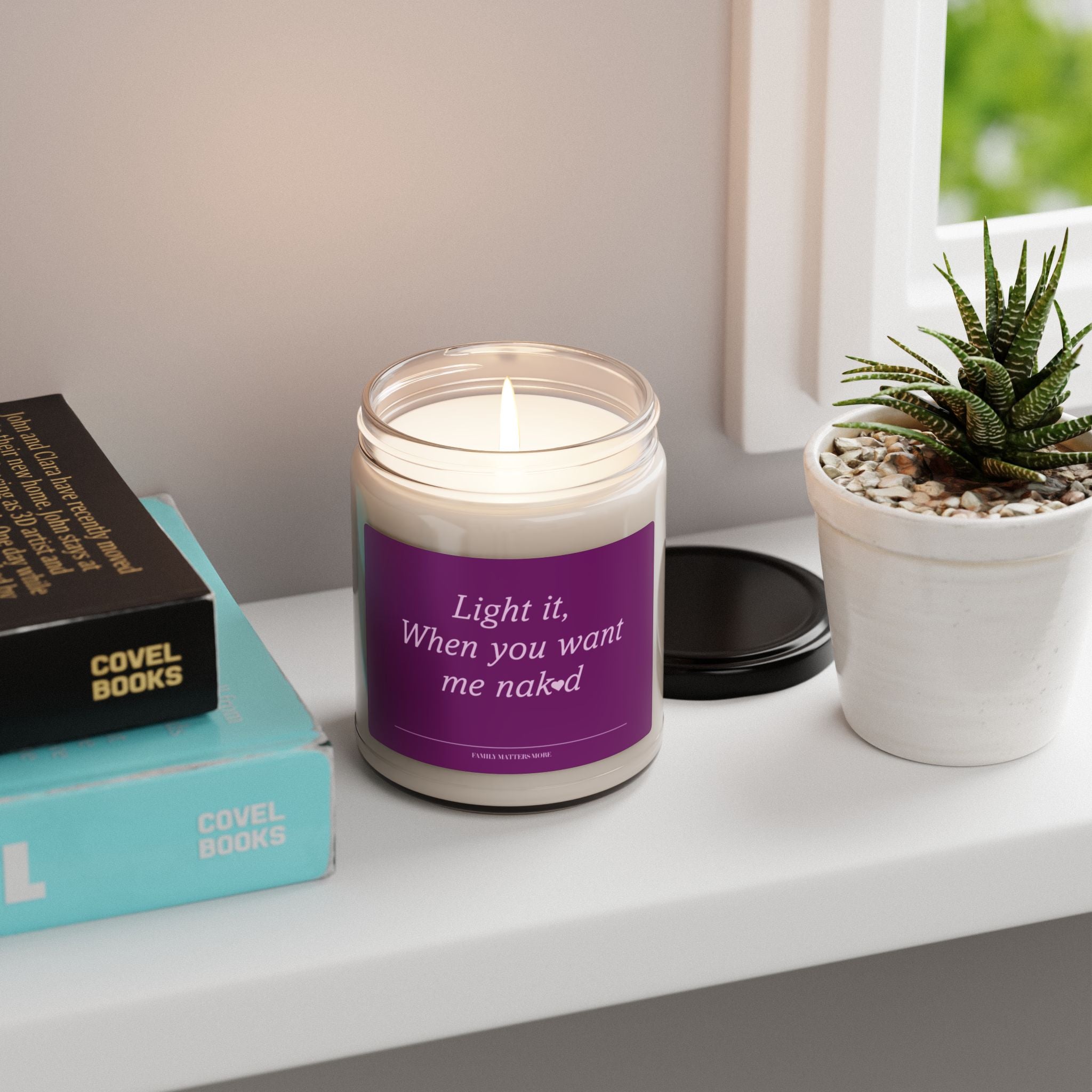 Romantic Vintage 9oz Soy Candle — "Light It When You Want Me Naked"