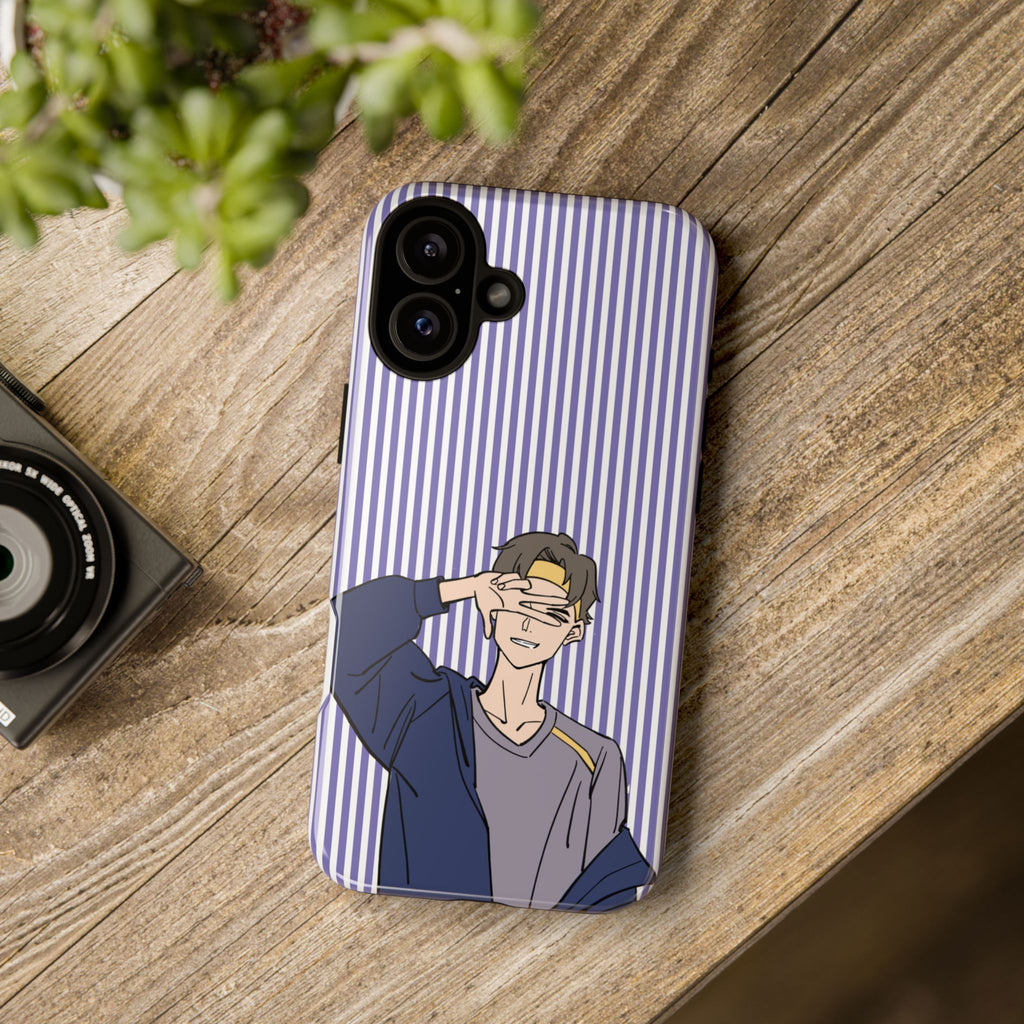 Casual Anime Guy Phone Case | Valentines Day Striped Lines phone case, Purple Stripe Iphone case - Iphone, Samsung and Pixel Mobile cases