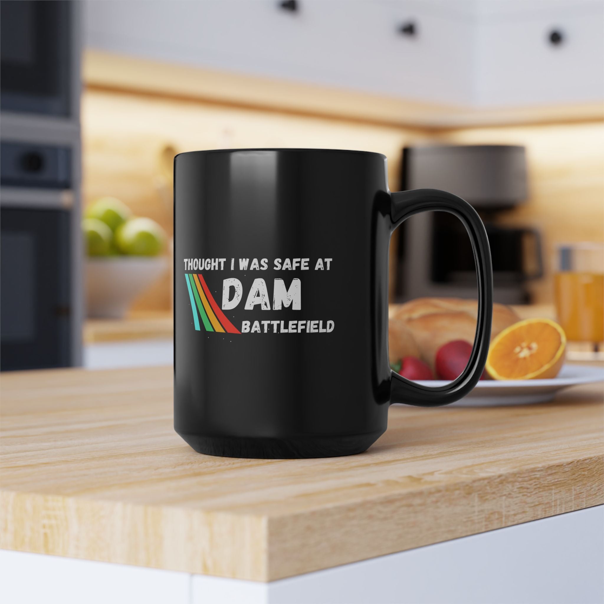 Arc Raider Inspired Mug, Thought I Was Safe At Dam Battlefield, Funny Gamer Coffee Mug 11oz 15oz, Gift for Brother