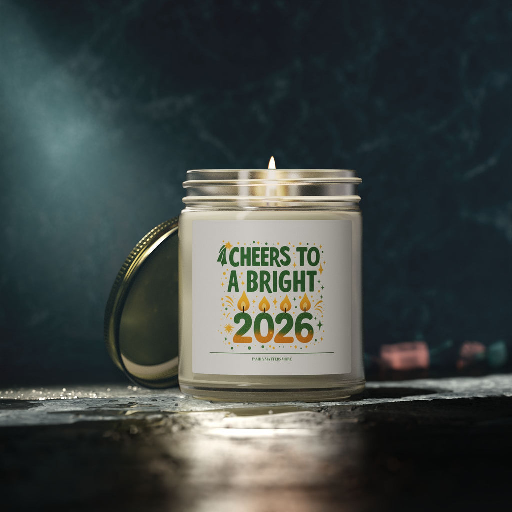 Cheers to a Bright 2026 Candle, Scented Soy Candle 4oz 9oz, Happy New Year Jar Candle, New Years Eve Gift