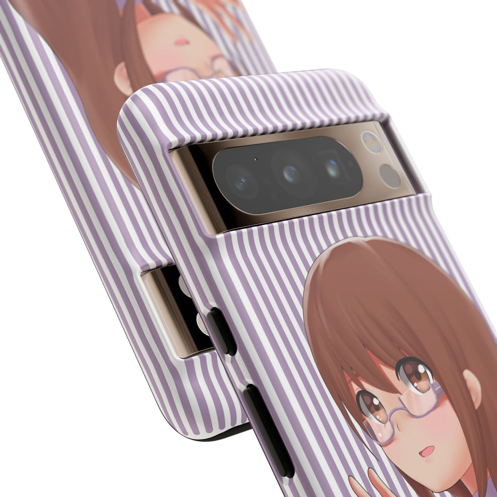 Galentines Day Striped lines mobile case, Glasses Anime Girl Stripe Iphone case | Tough Cases - Iphone, Samsung and Pixel Mobile cases