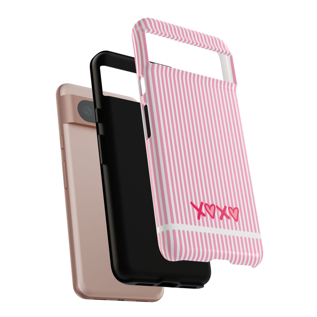 Galentines Day Pink Striped Lines phone case, Pink Stripe Iphone case | Tough Cases - Iphone, Samsung and Pixel Mobile cases