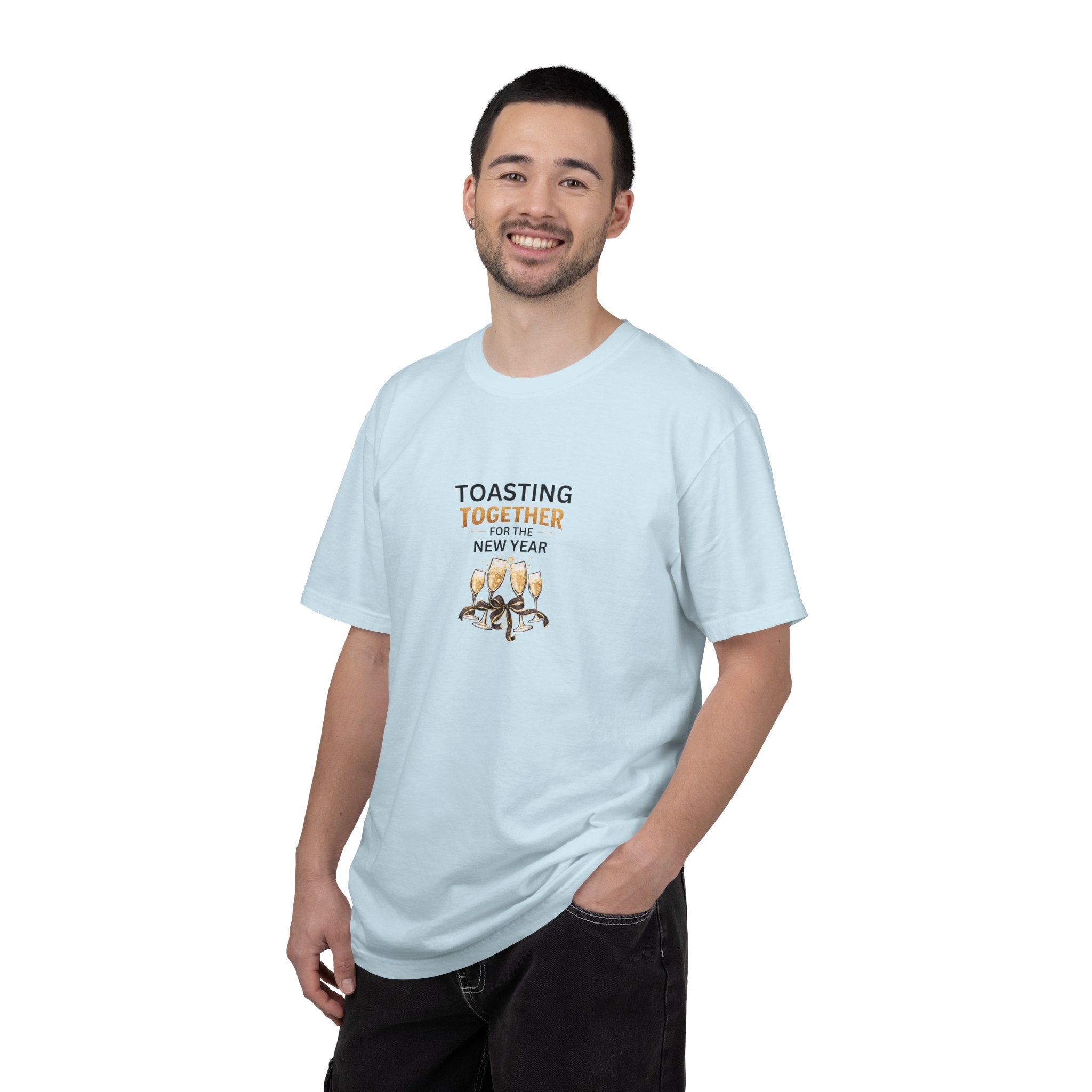 Toasting Together New Year Family Shirts, Matching New Years Eve Pajama Tops, Champagne Toast Outfit, Unisex Adult Youth Tee