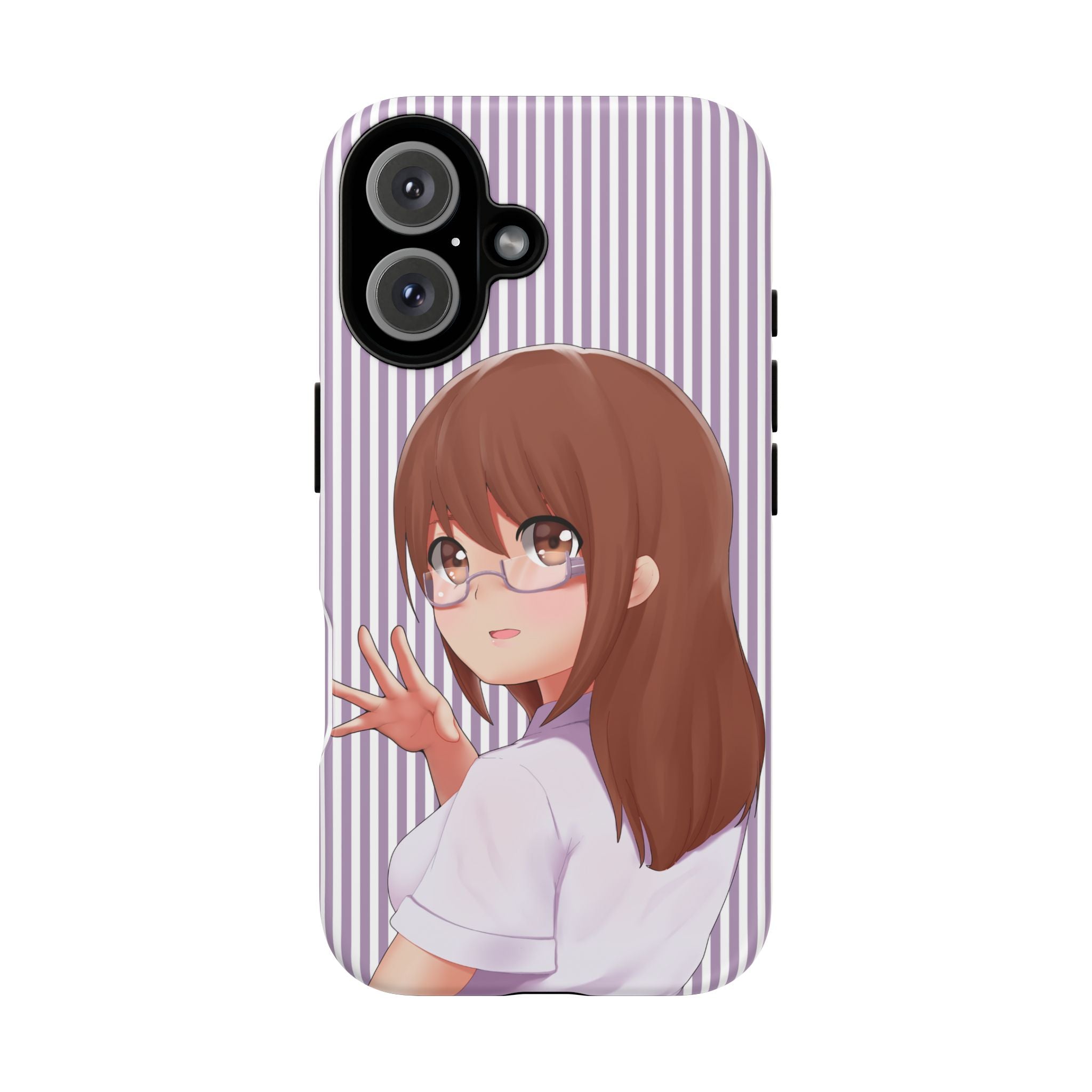 Galentines Day Striped lines mobile case, Glasses Anime Girl Stripe Iphone case | Tough Cases - Iphone, Samsung and Pixel Mobile cases