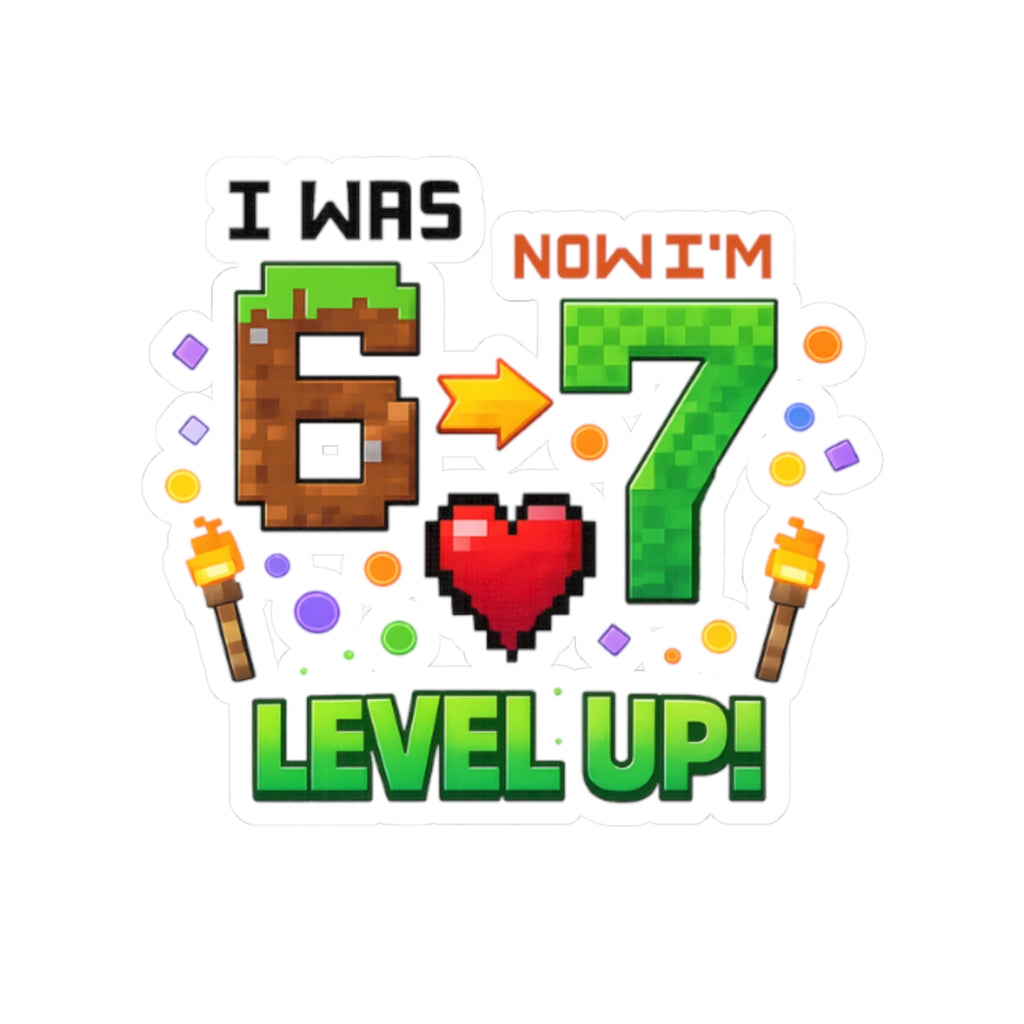 I Was 6 Now Im 7 Gamer Birthday Sticker, 7th Birthday Stickers, Game Party Sticker for Boys, Gaming Birthday, Birthday Gift for brother