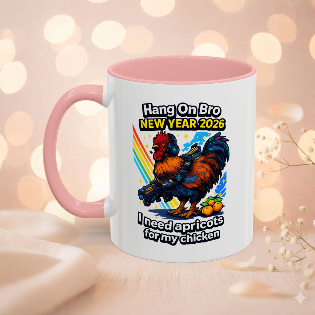 Hang On Bro 2026 Apricots Mug, Funny Rooster Gamer Coffee Mug 15oz Accent Cup, Arc Raiders Inspired Gift for Brother