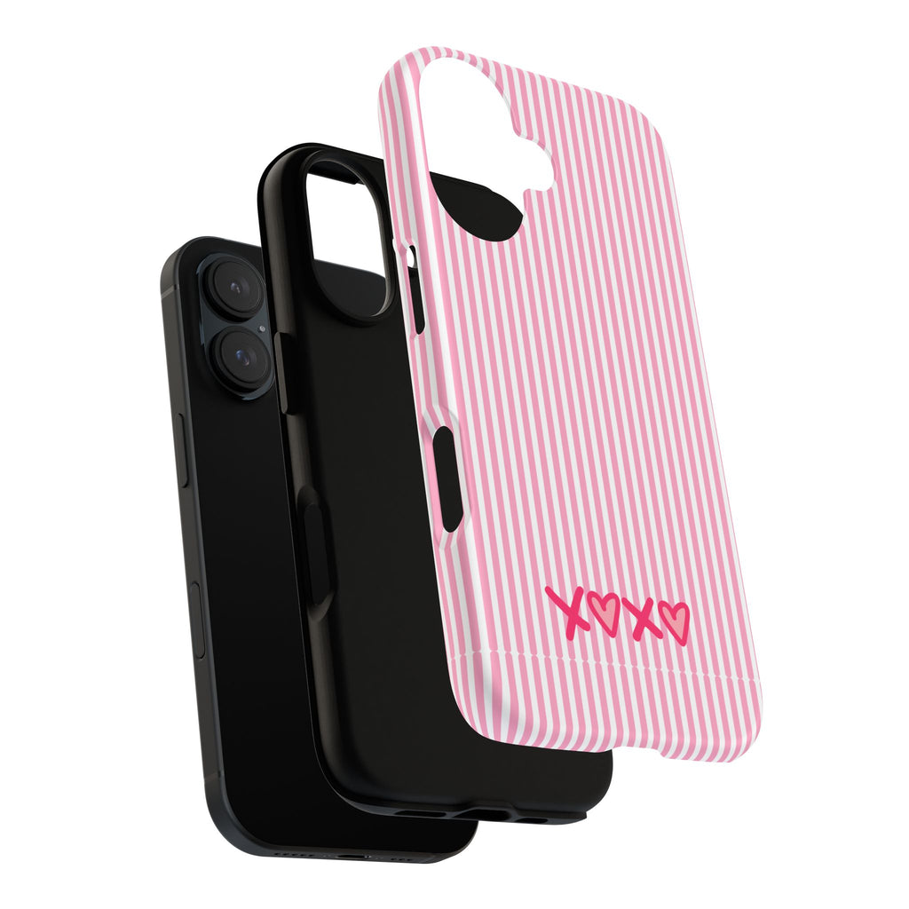 Galentines Day Pink Striped Lines phone case, Pink Stripe Iphone case | Tough Cases - Iphone, Samsung and Pixel Mobile cases