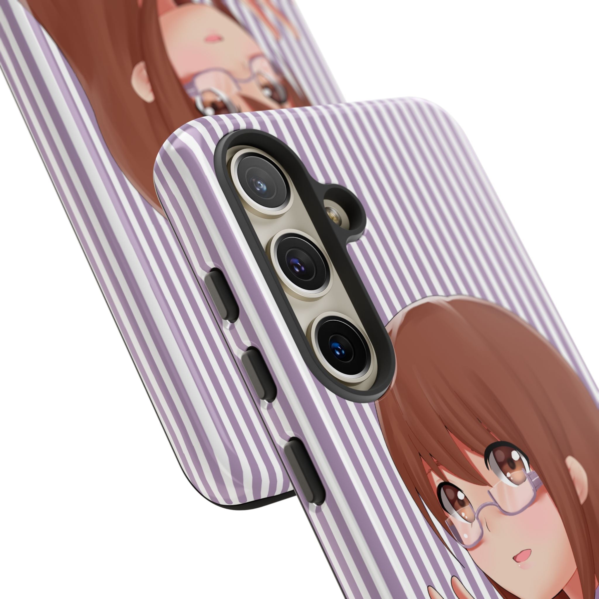 Galentines Day Striped lines mobile case, Glasses Anime Girl Stripe Iphone case | Tough Cases - Iphone, Samsung and Pixel Mobile cases
