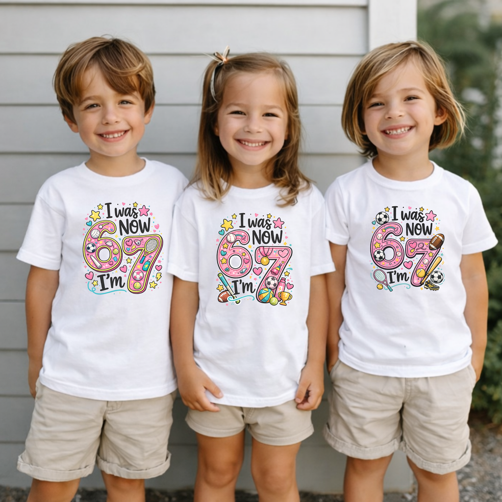 I Was 6 Now I’m 7 Birthday Shirt, Sports 7th Birthday Tee, Youth Kids Sports Party Gift, Custom Age, football shirt, kids shirt, 3 options