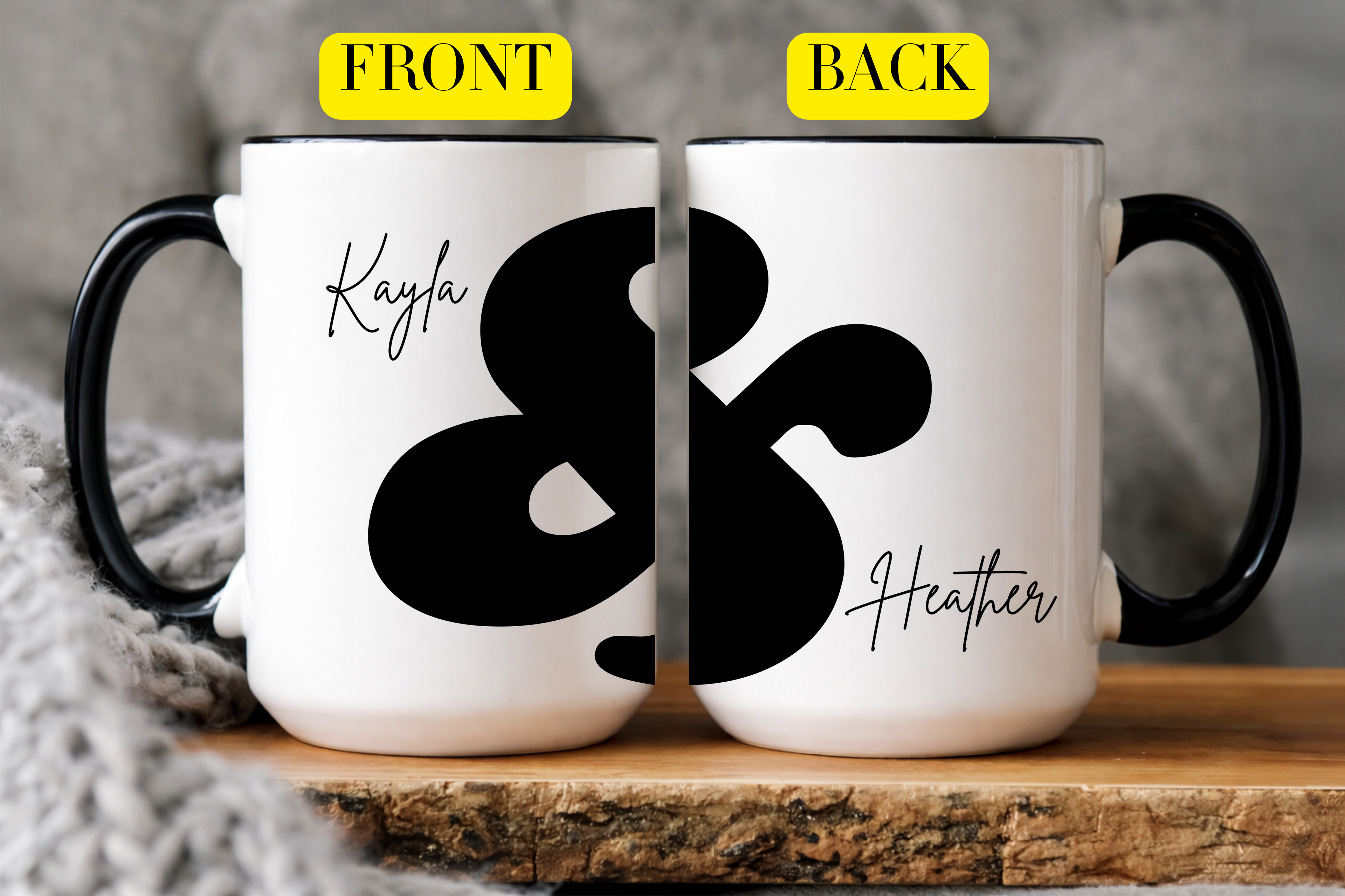 Personalized Couple Mug Set, Custom Names Coffee Mugs, You & I Forever Gift, Valentine’s Day Gift for Him Her, Anniversary Wedding Gift, His and Hers Mug, Long Distance Couple