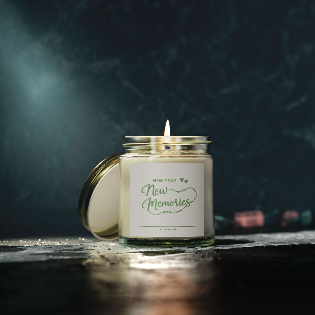 New Year New Memories Candle, Scented Soy Candle 4oz 9oz, New Years Eve Gift, Fresh Start Jar Candle, Holiday Decor