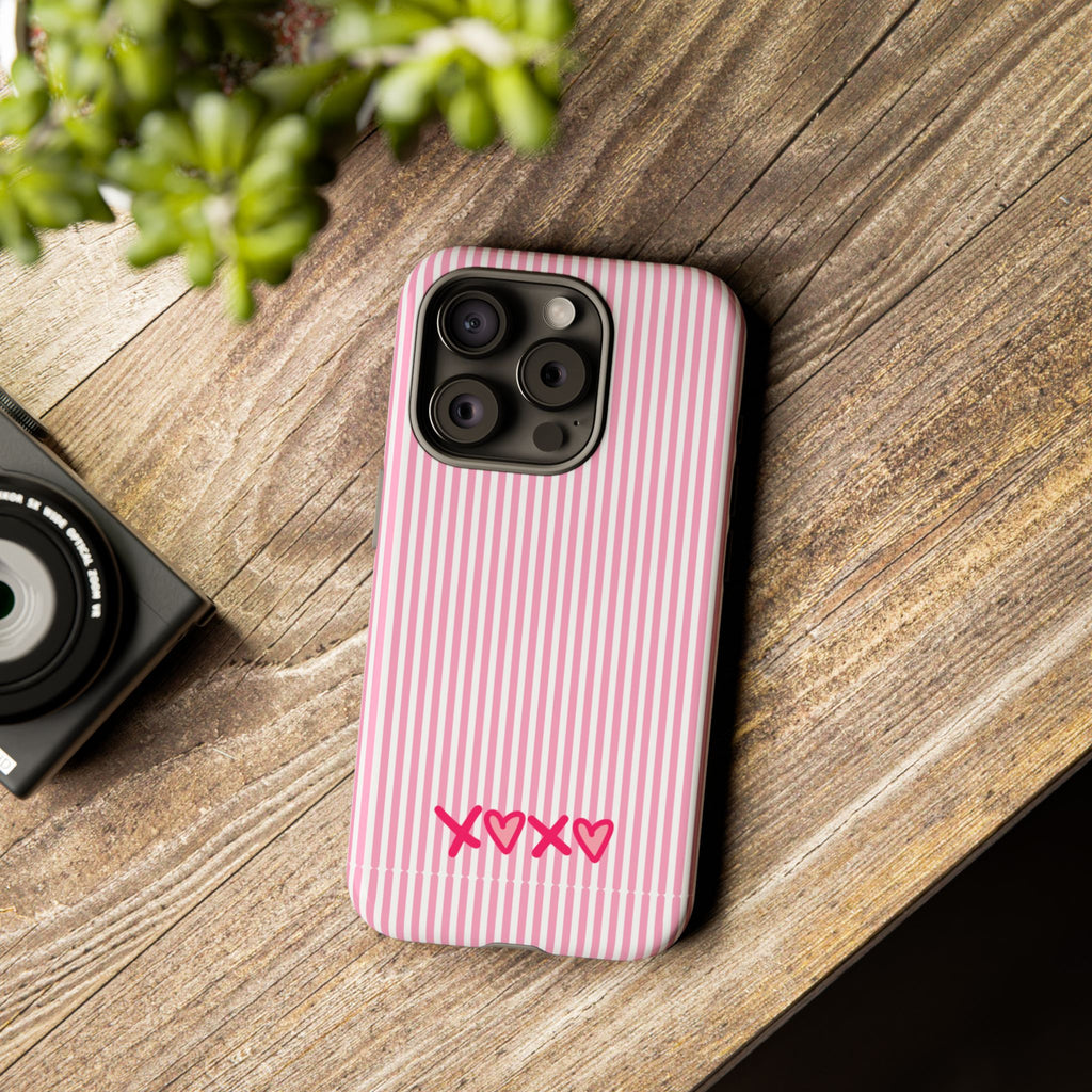 Galentines Day Pink Striped Lines phone case, Pink Stripe Iphone case | Tough Cases - Iphone, Samsung and Pixel Mobile cases