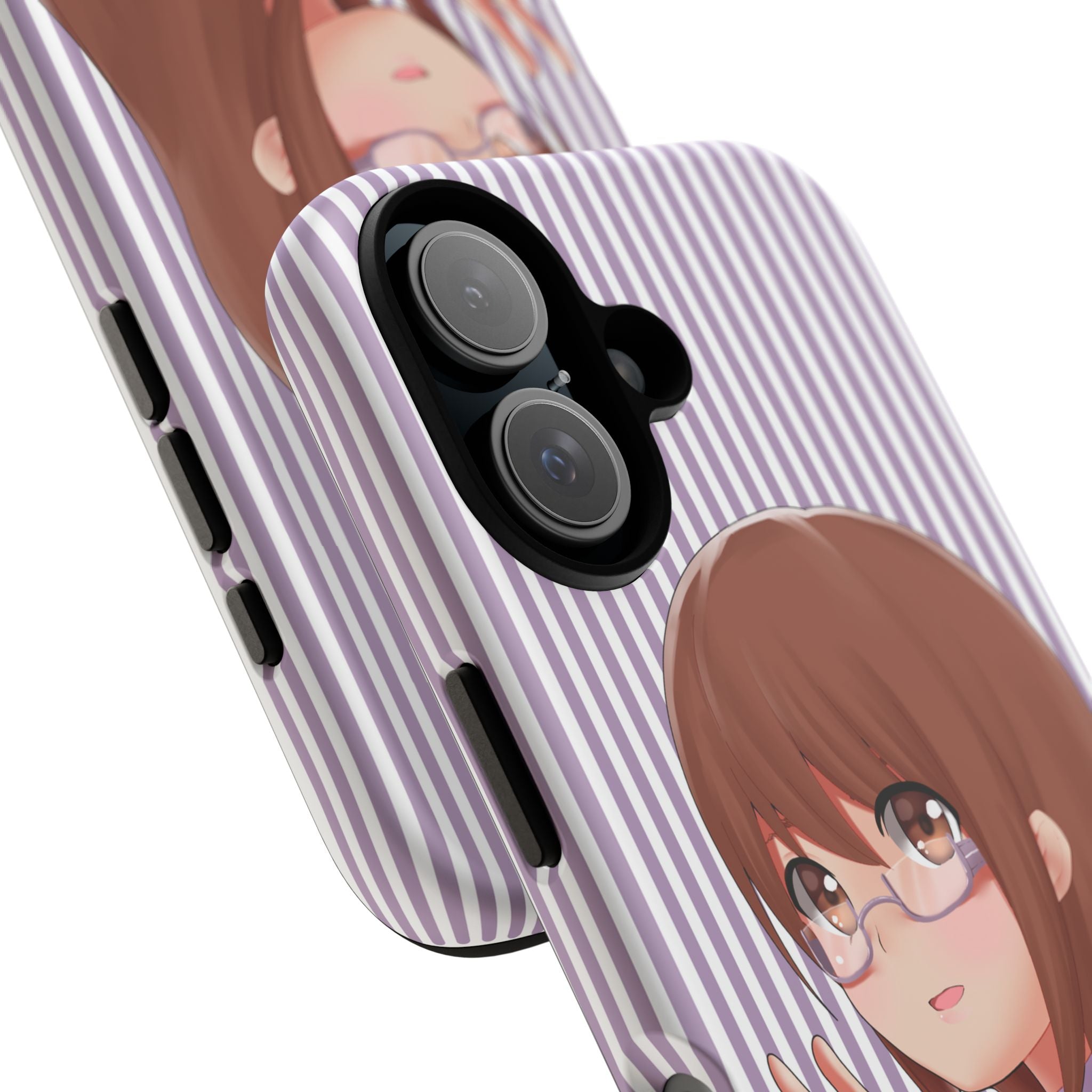 Galentines Day Striped lines mobile case, Glasses Anime Girl Stripe Iphone case | Tough Cases - Iphone, Samsung and Pixel Mobile cases