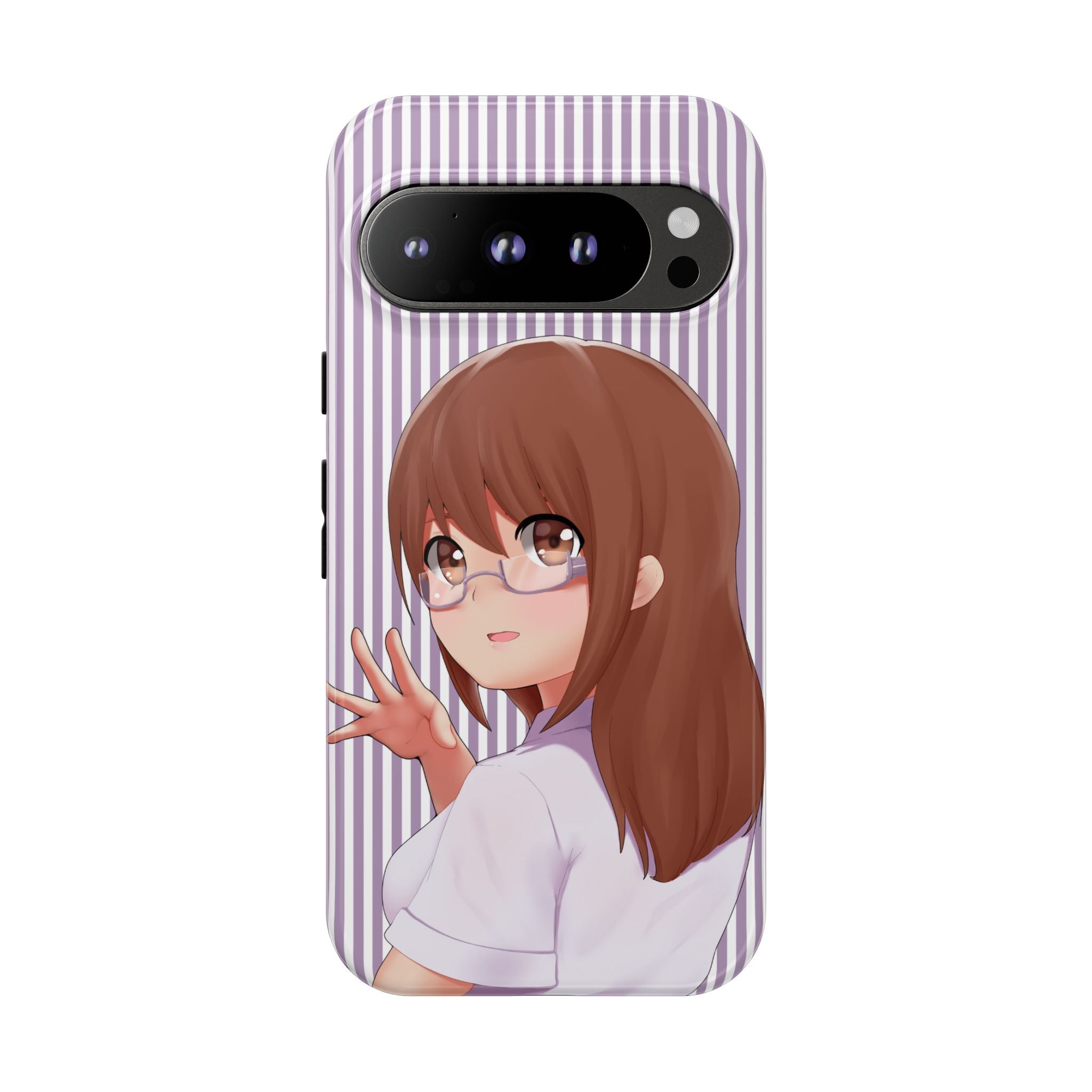 Galentines Day Striped lines mobile case, Glasses Anime Girl Stripe Iphone case | Tough Cases - Iphone, Samsung and Pixel Mobile cases