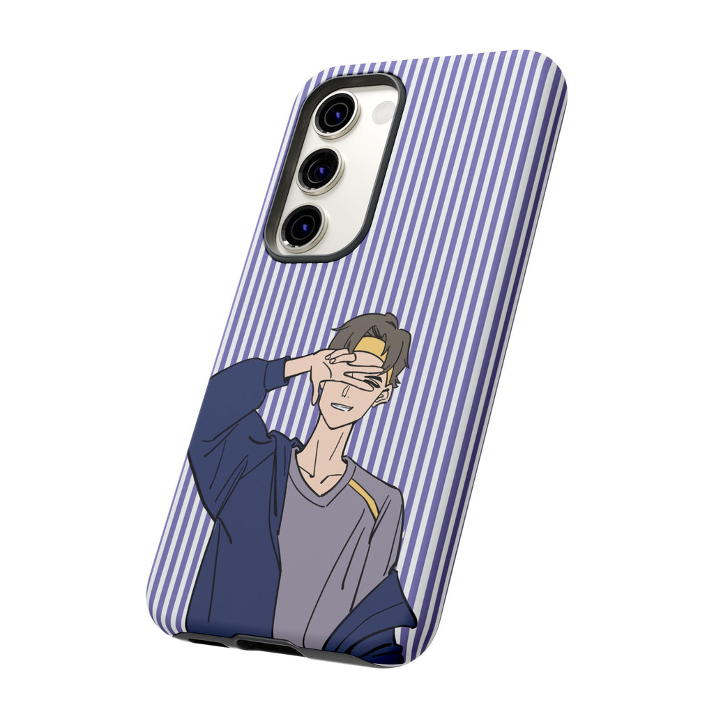 Casual Anime Guy Phone Case | Valentines Day Striped Lines phone case, Purple Stripe Iphone case - Iphone, Samsung and Pixel Mobile cases