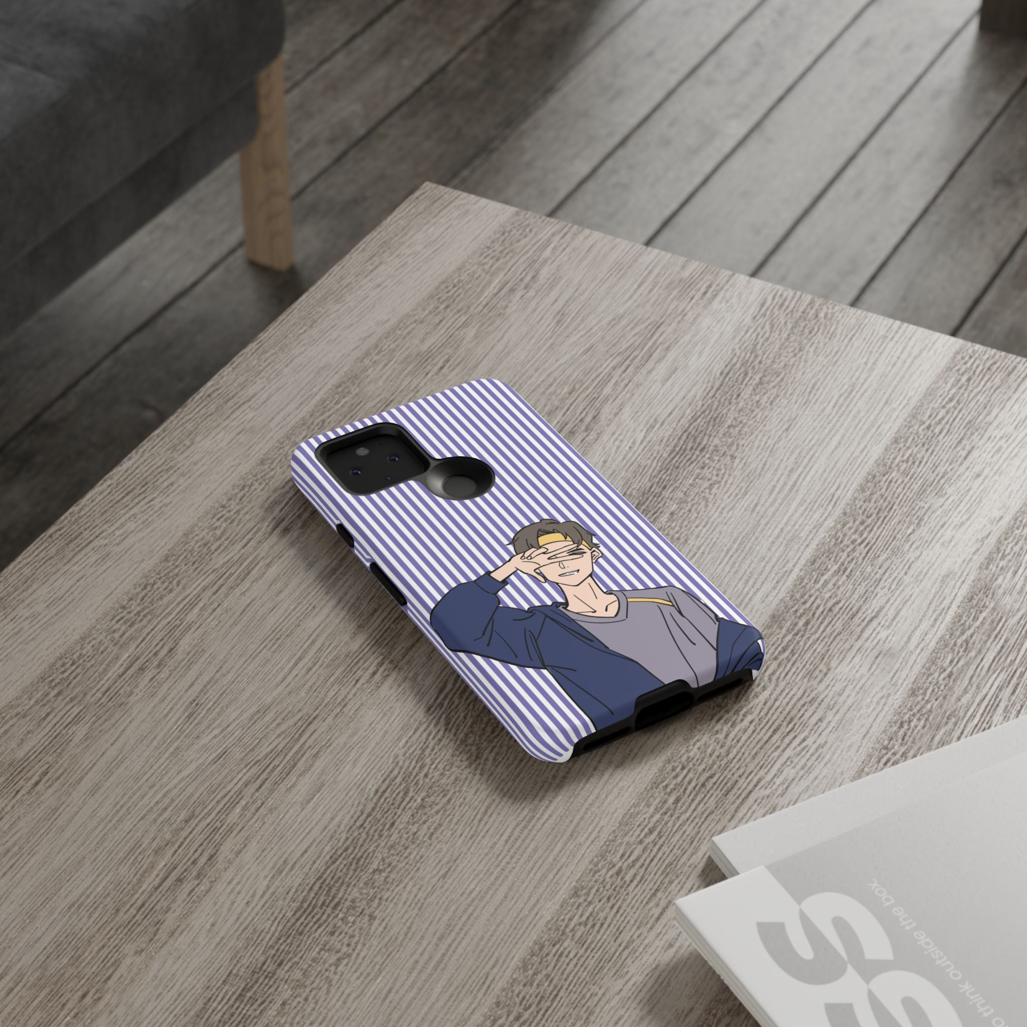 Casual Anime Guy Phone Case | Valentines Day Striped Lines phone case, Purple Stripe Iphone case - Iphone, Samsung and Pixel Mobile cases