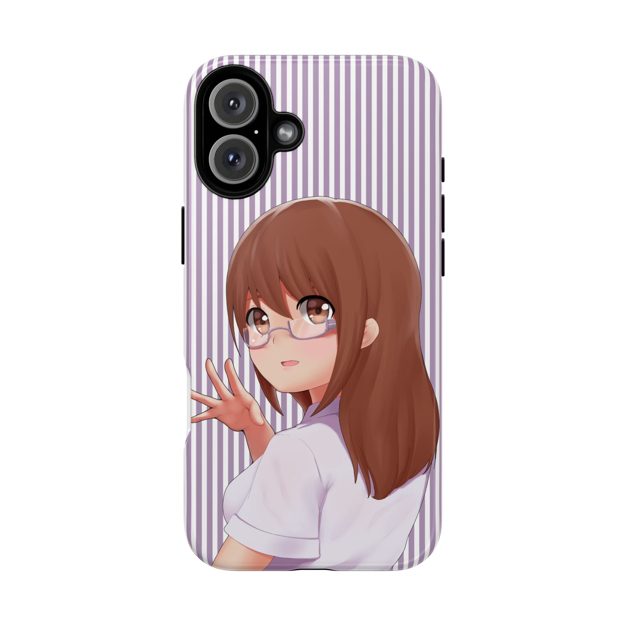 Galentines Day Striped lines mobile case, Glasses Anime Girl Stripe Iphone case | Tough Cases - Iphone, Samsung and Pixel Mobile cases