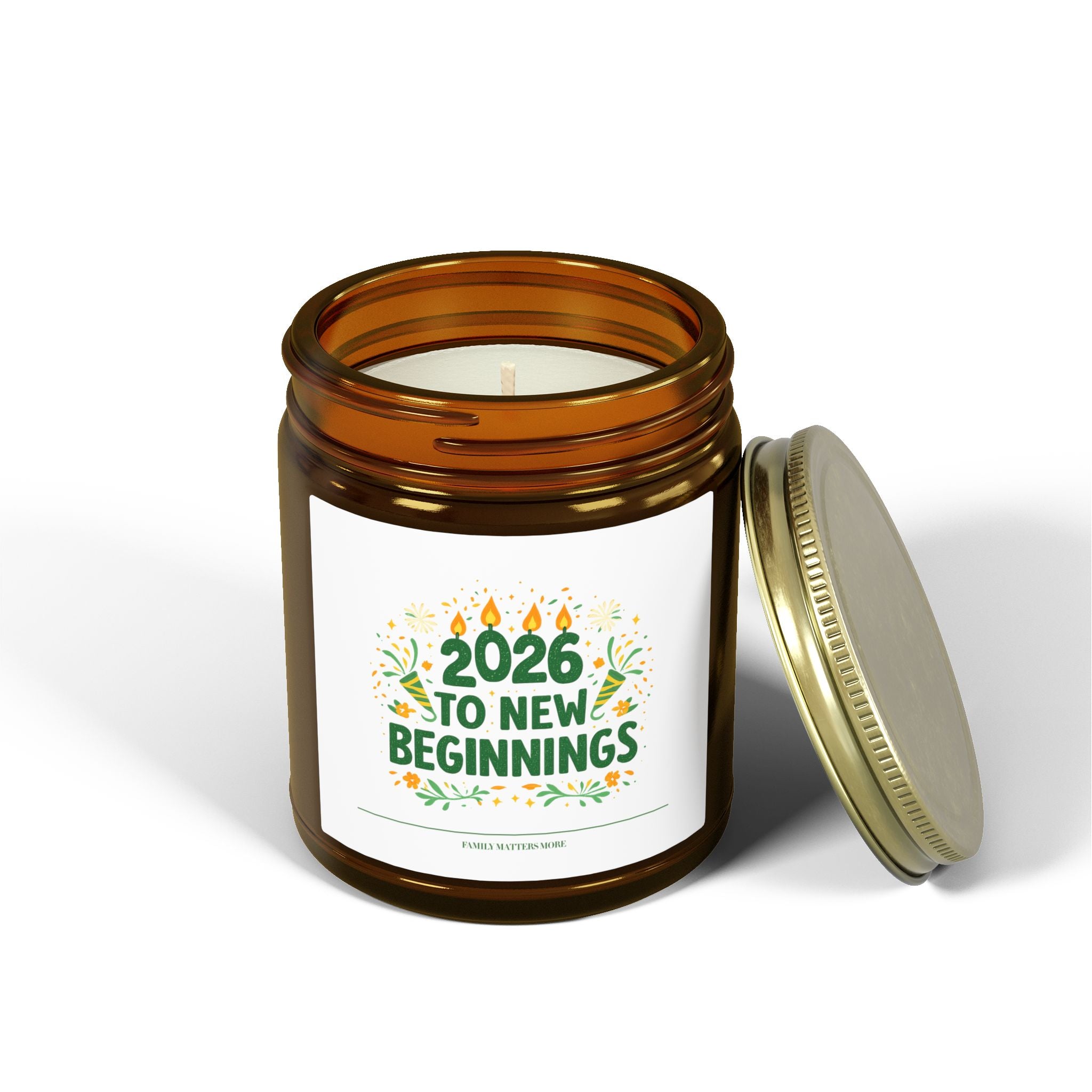 2026 To New Beginnings Candle, Happy New Year Scented Soy Candle 4oz 9oz, Hand Poured Jar, NYE Gift