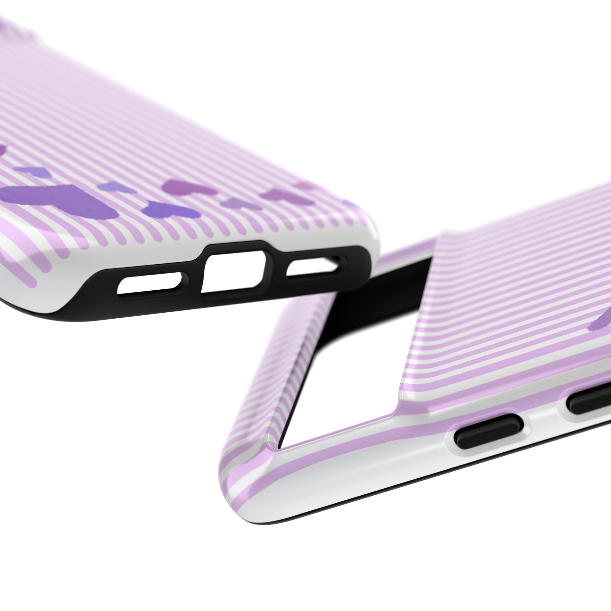 Valentines Day Striped hearts phone case, Purple Heart Floral Stripe Iphone case | Tough Cases - Iphone, Samsung and Pixel Mobile cases