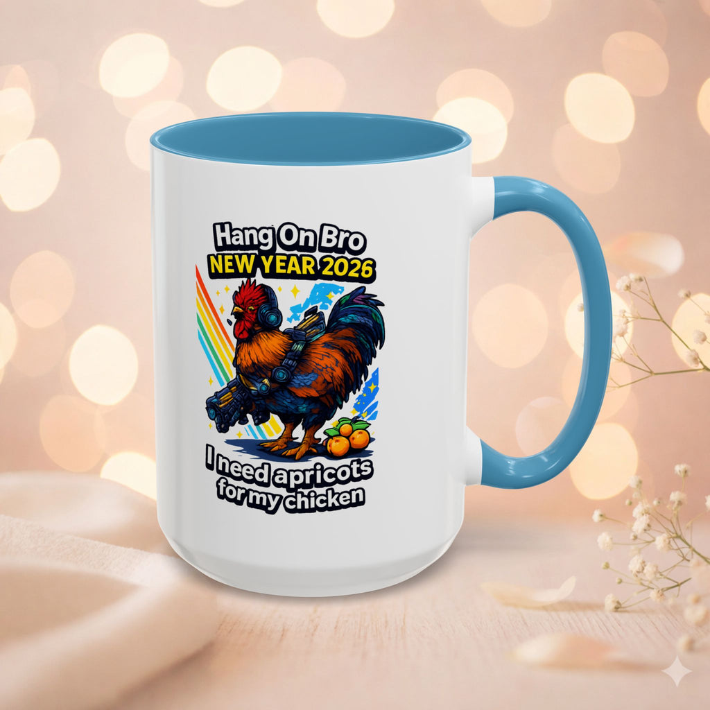 Hang On Bro 2026 Apricots Mug, Funny Rooster Gamer Coffee Mug 15oz Accent Cup, Arc Raiders Inspired Gift for Brother