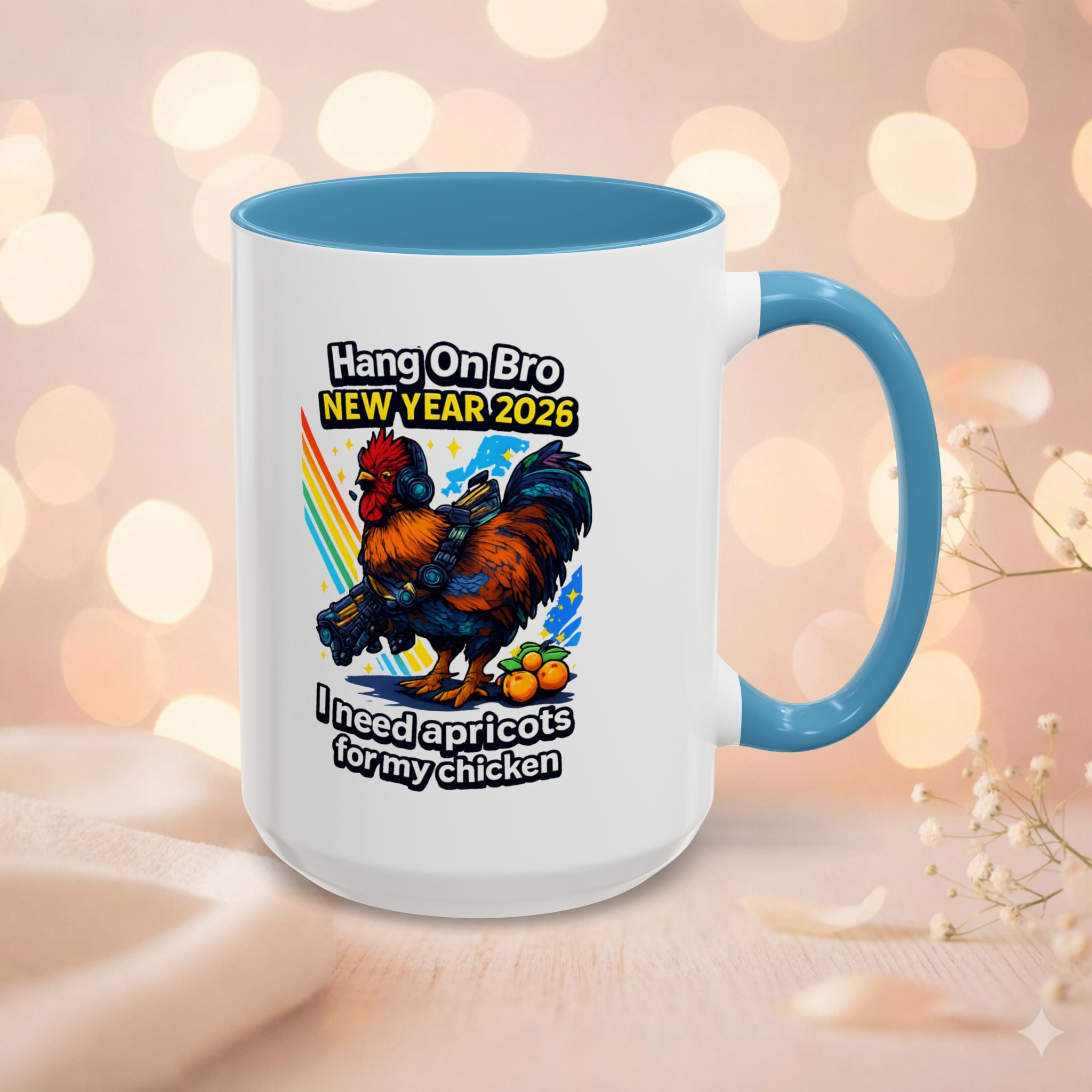 Hang On Bro 2026 Apricots Mug, Funny Rooster Gamer Coffee Mug 15oz Accent Cup, Arc Raiders Inspired Gift for Brother