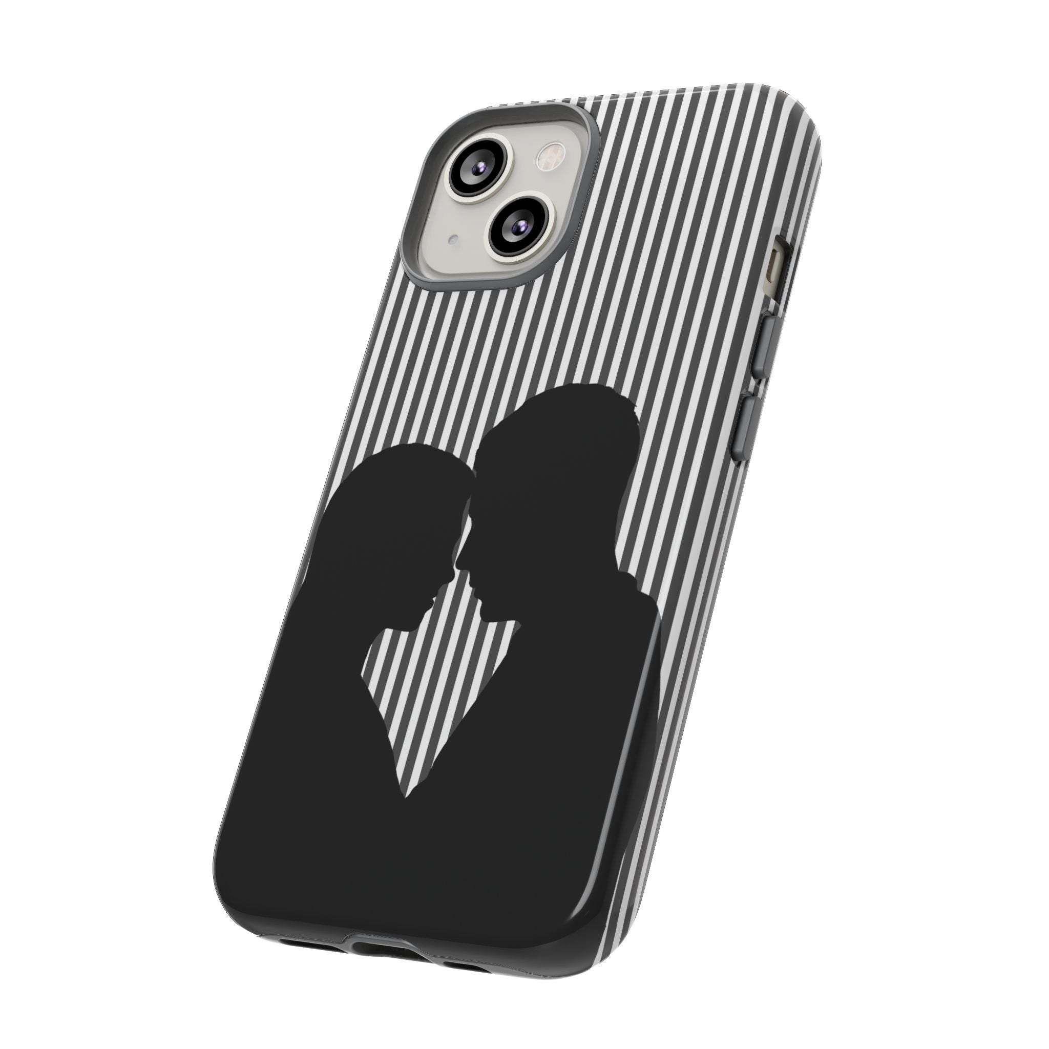 Silhouette Couple Phone Case | Galentines Day Striped Black and white phone case, Stripe Iphone case - Iphone, Samsung and Pixel Mobile case