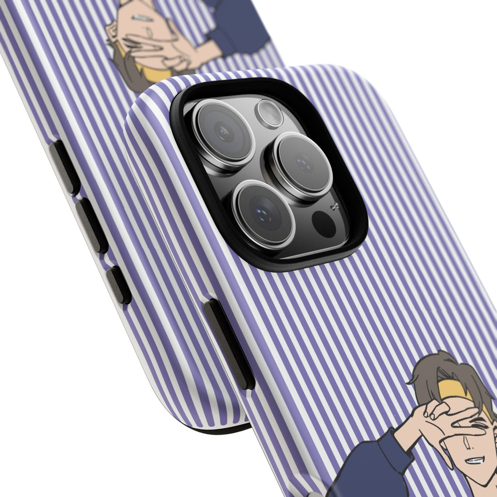 Casual Anime Guy Phone Case | Valentines Day Striped Lines phone case, Purple Stripe Iphone case - Iphone, Samsung and Pixel Mobile cases
