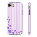 Valentines Day Striped hearts phone case, Purple Heart Floral Stripe Iphone case | Tough Cases - Iphone, Samsung and Pixel Mobile cases