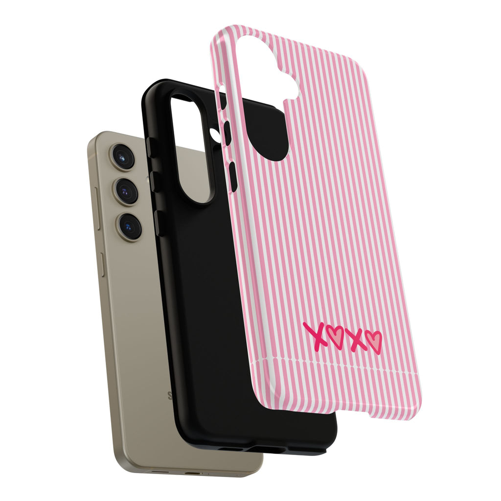 Galentines Day Pink Striped Lines phone case, Pink Stripe Iphone case | Tough Cases - Iphone, Samsung and Pixel Mobile cases
