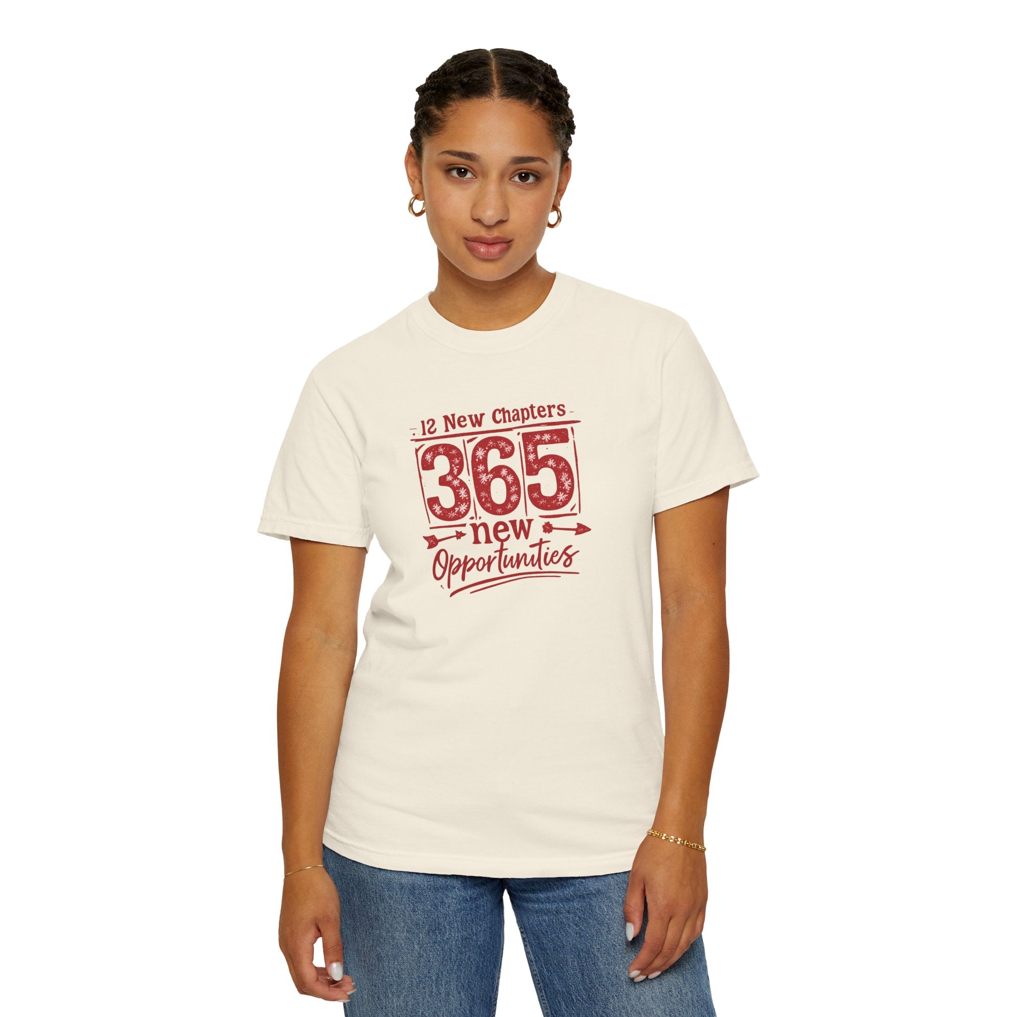 12 New Chapters 365 New Opportunities Shirt, Happy New Year Tee, Family Matching Comfort Colors 1717, Unisex Adult Youth New Year Gift